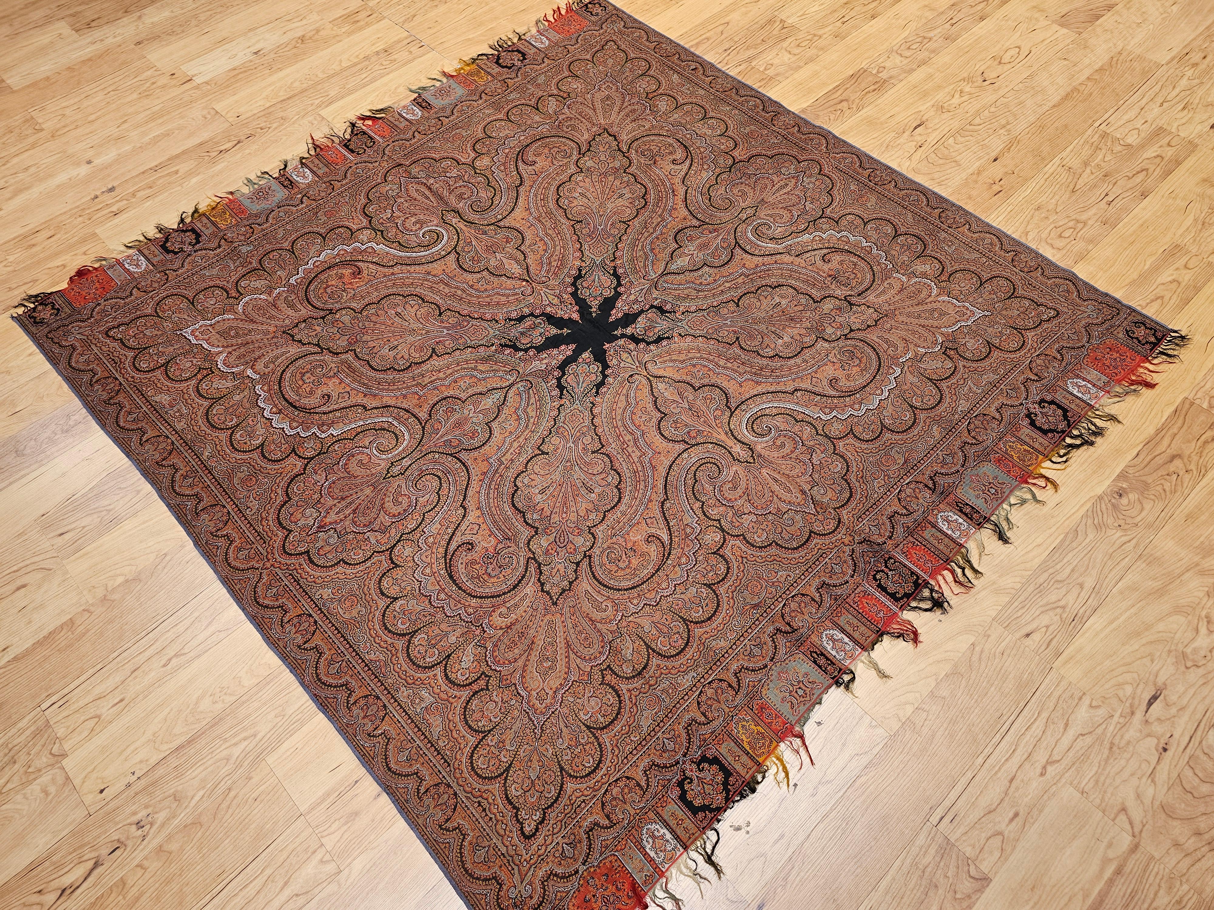 19th Century Hand-Woven Kashmiri Paisley 