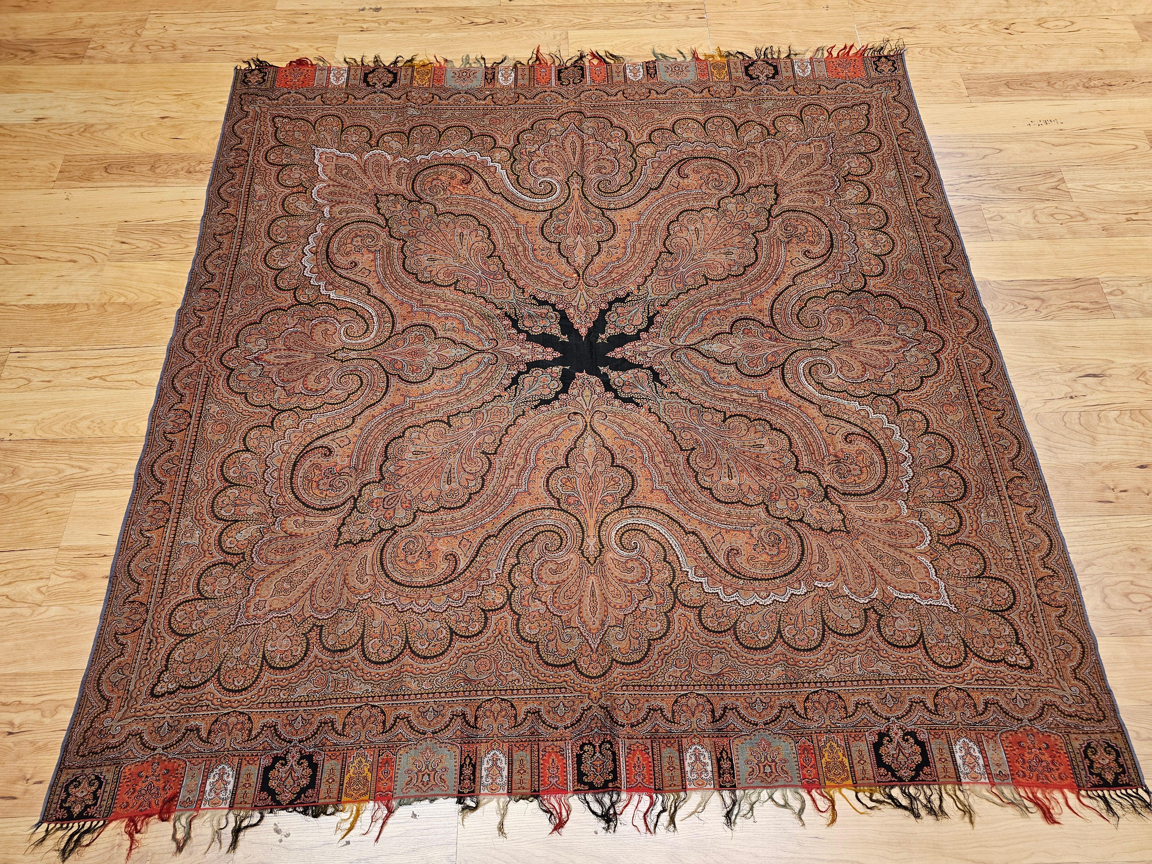 19th Century Hand-Woven Kashmiri Paisley 