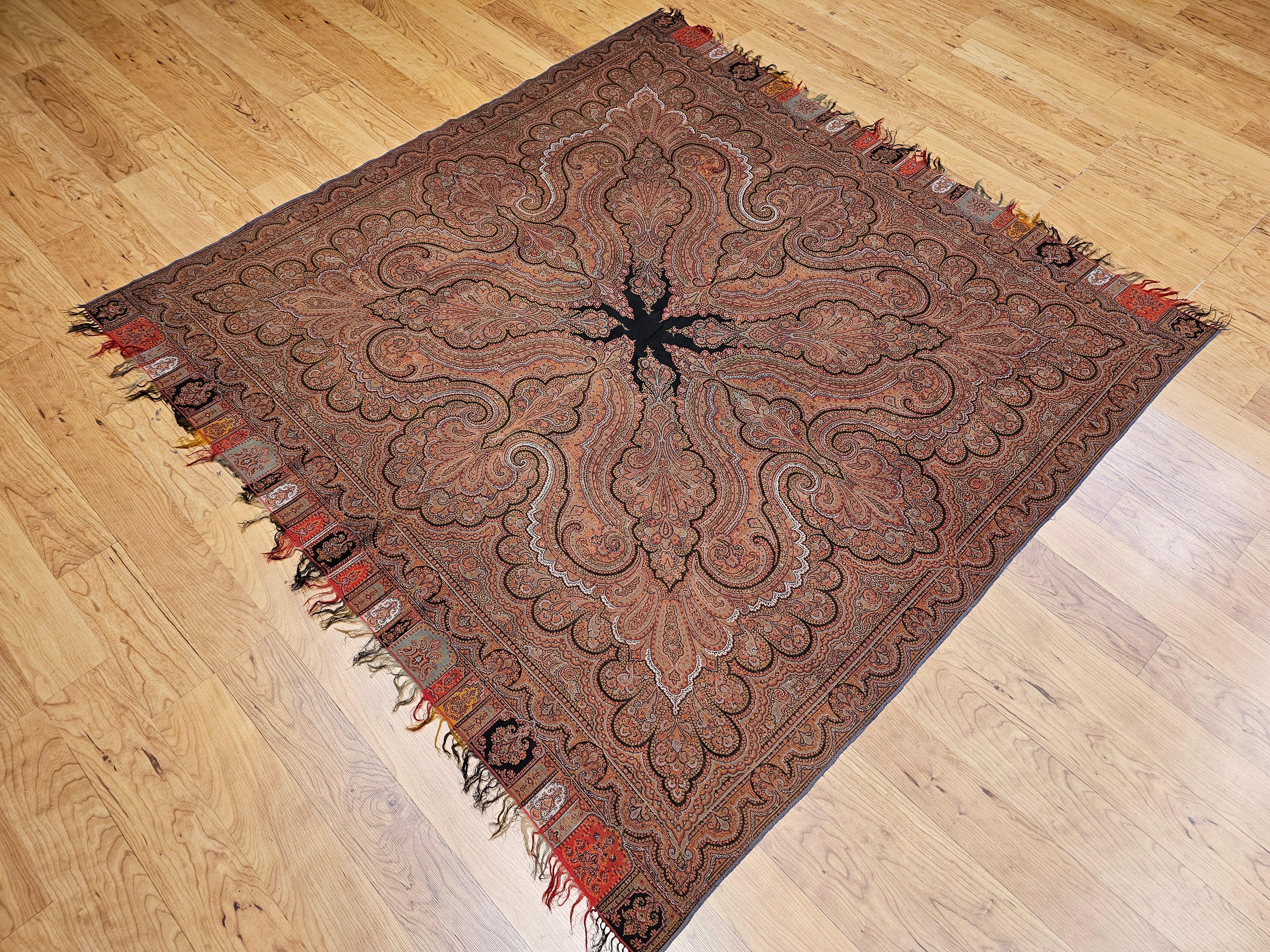 19th Century Hand-Woven Kashmiri Paisley 