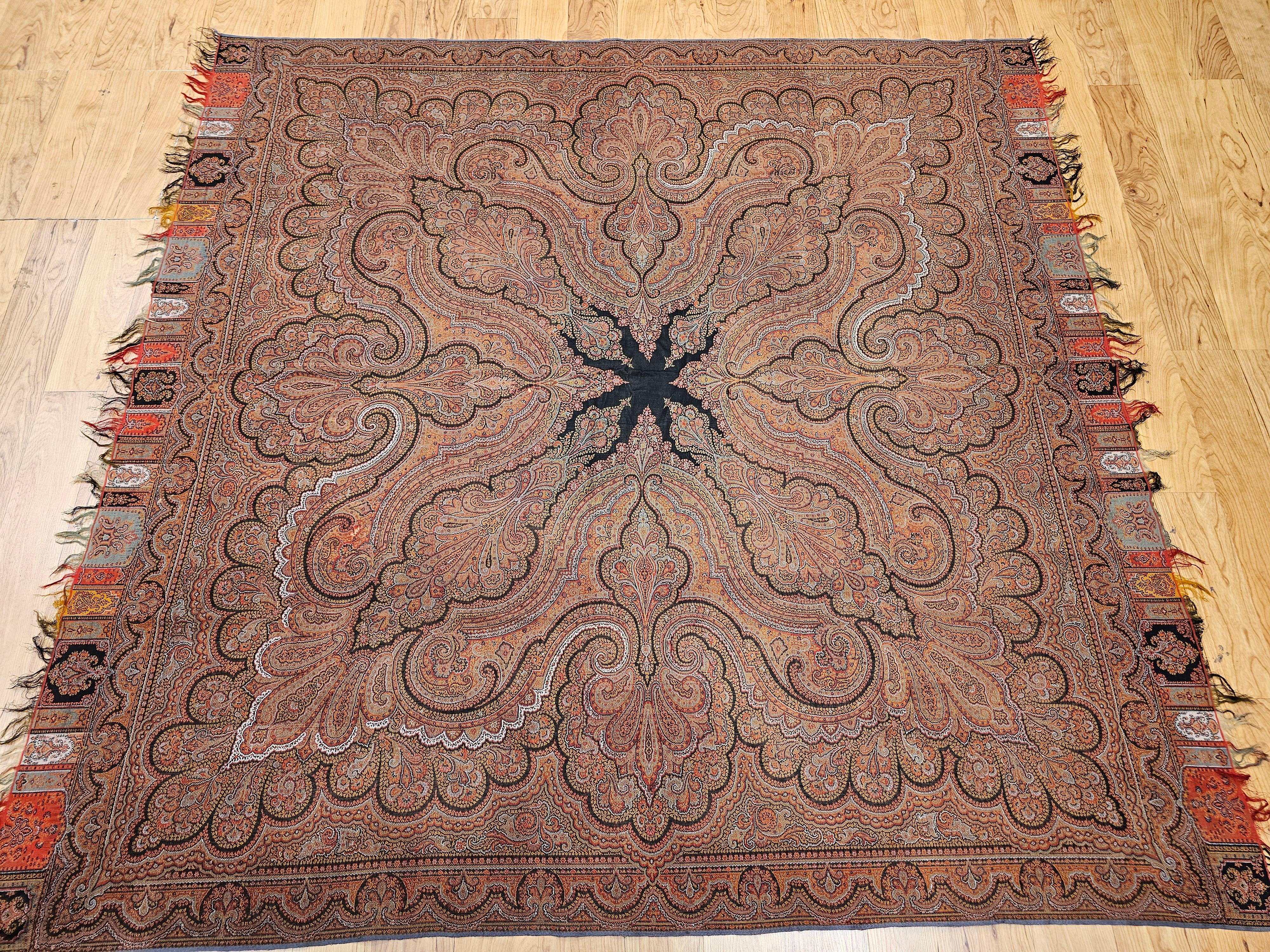 19th Century Hand-Woven Kashmiri Paisley 