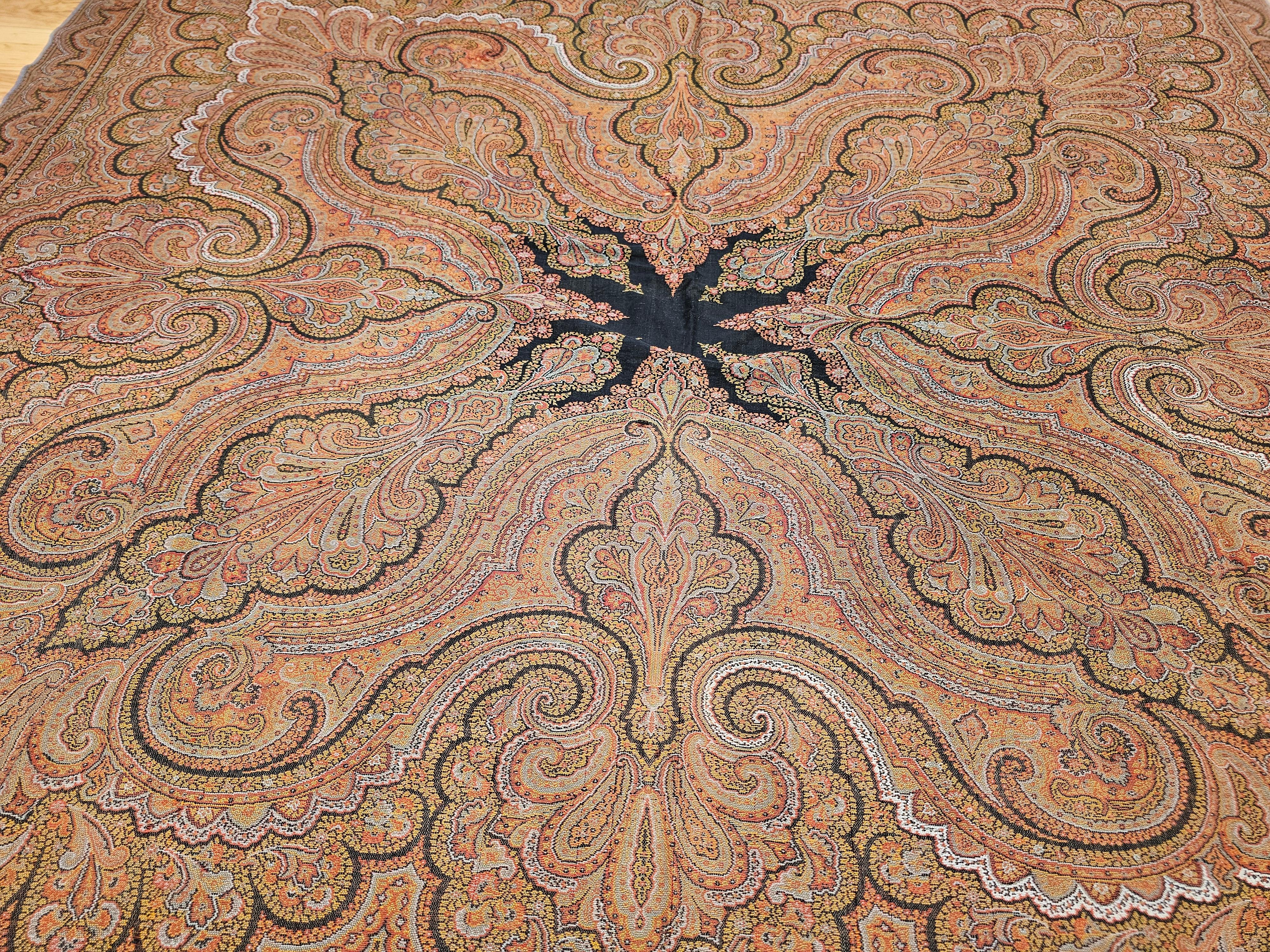 Indian 19th Century Hand-Woven Kashmiri Paisley 