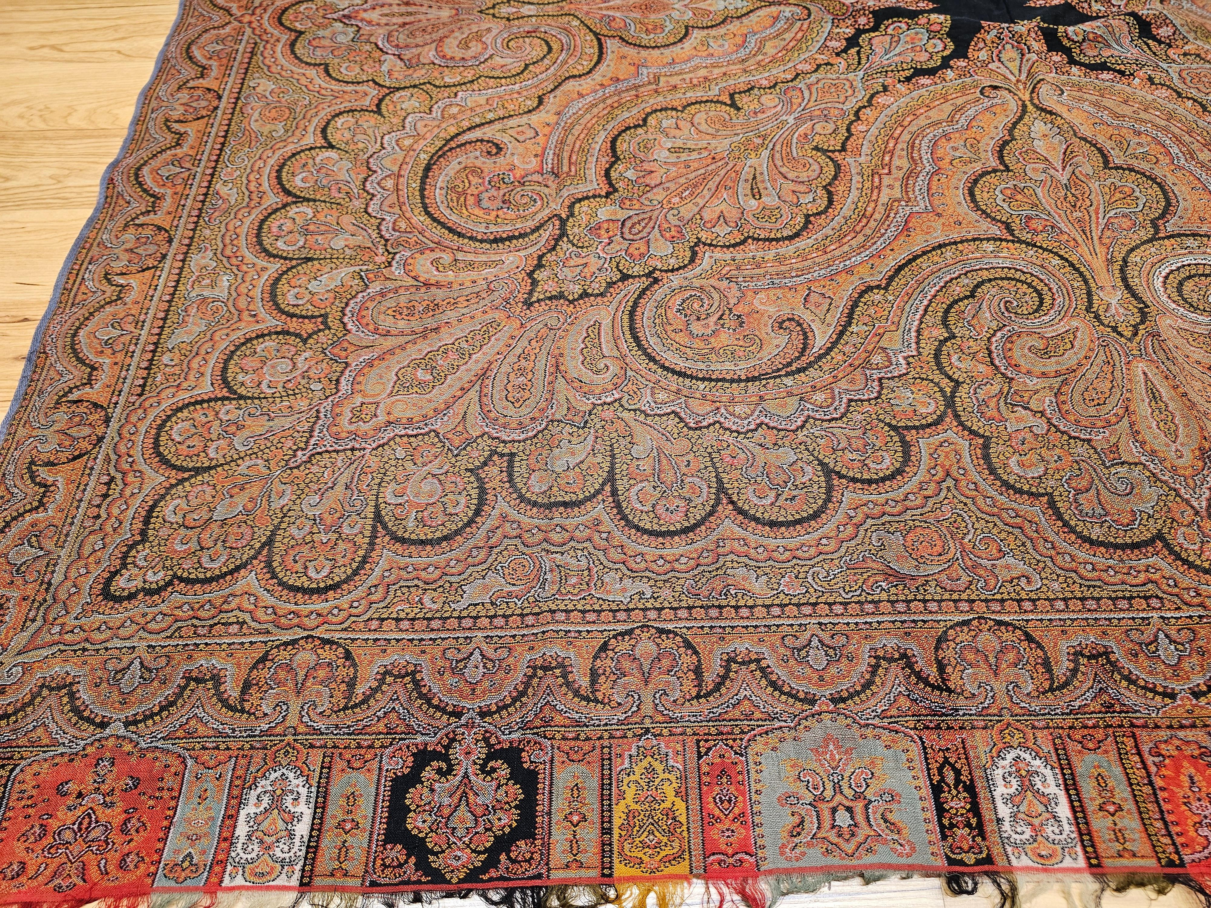 19th Century Hand-Woven Kashmiri Paisley 