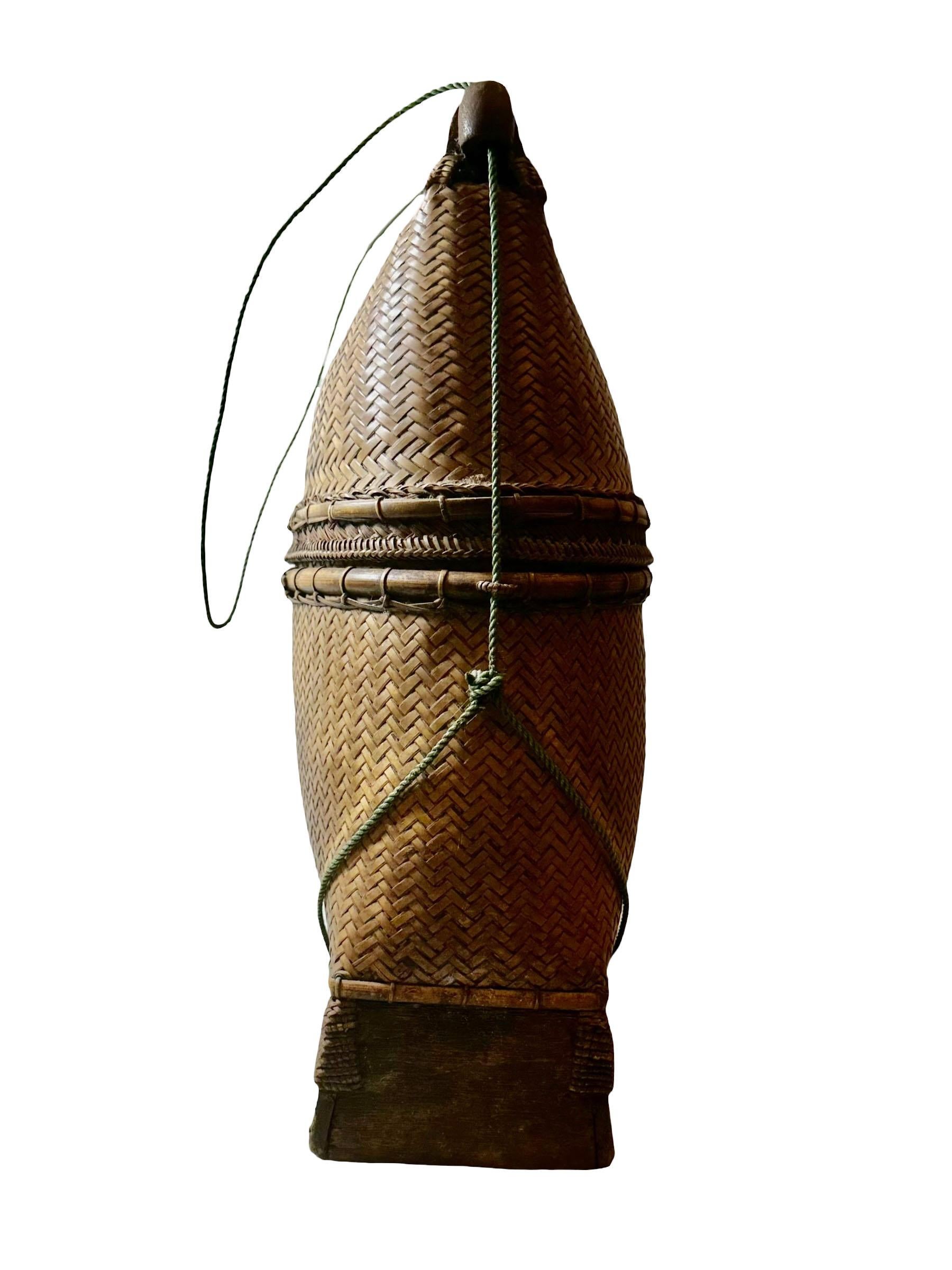 19th Century Hand Woven Philippines Basket In Good Condition In Tampa, FL