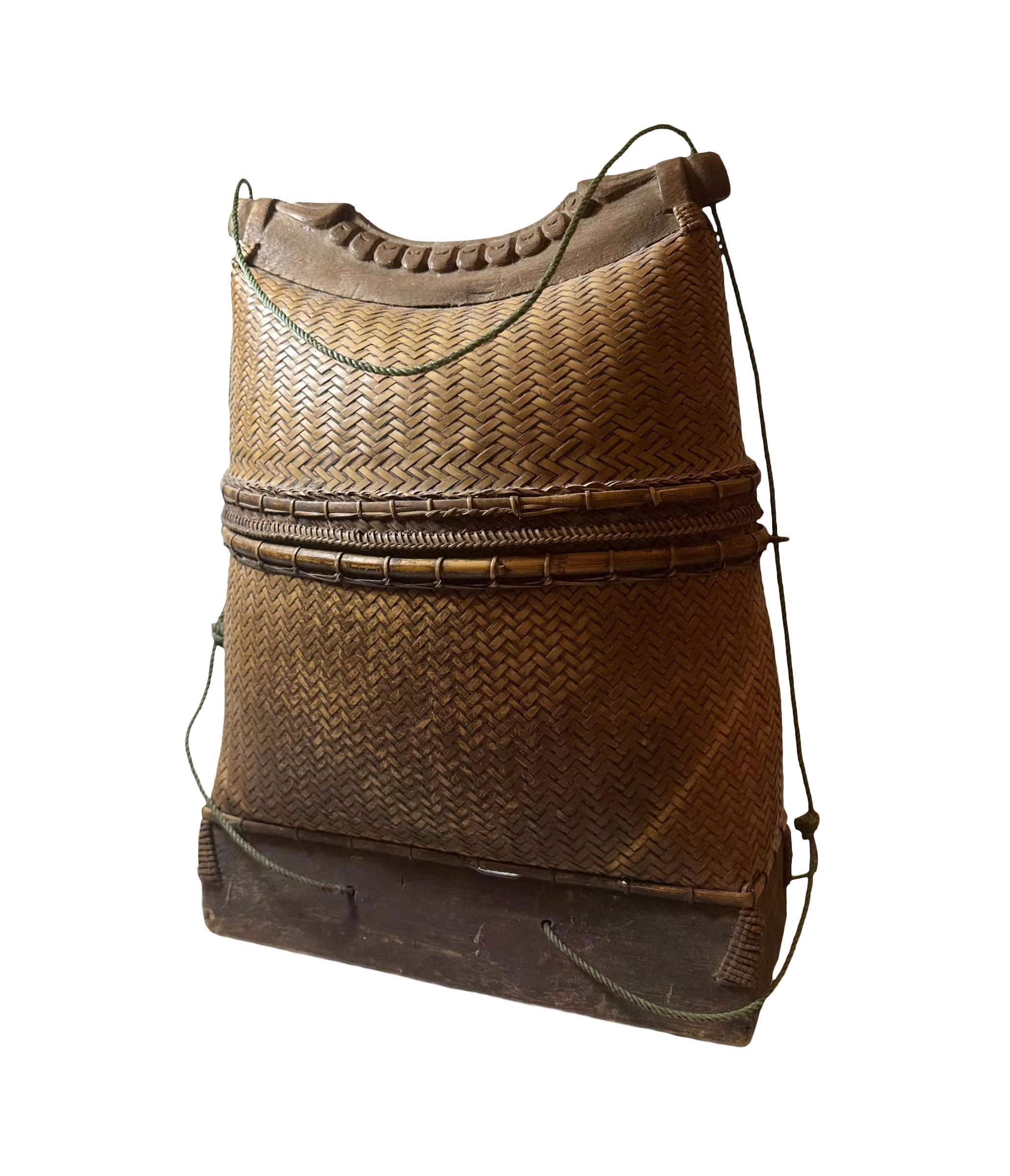 Late 19th Century 19th Century Hand Woven Philippines Basket