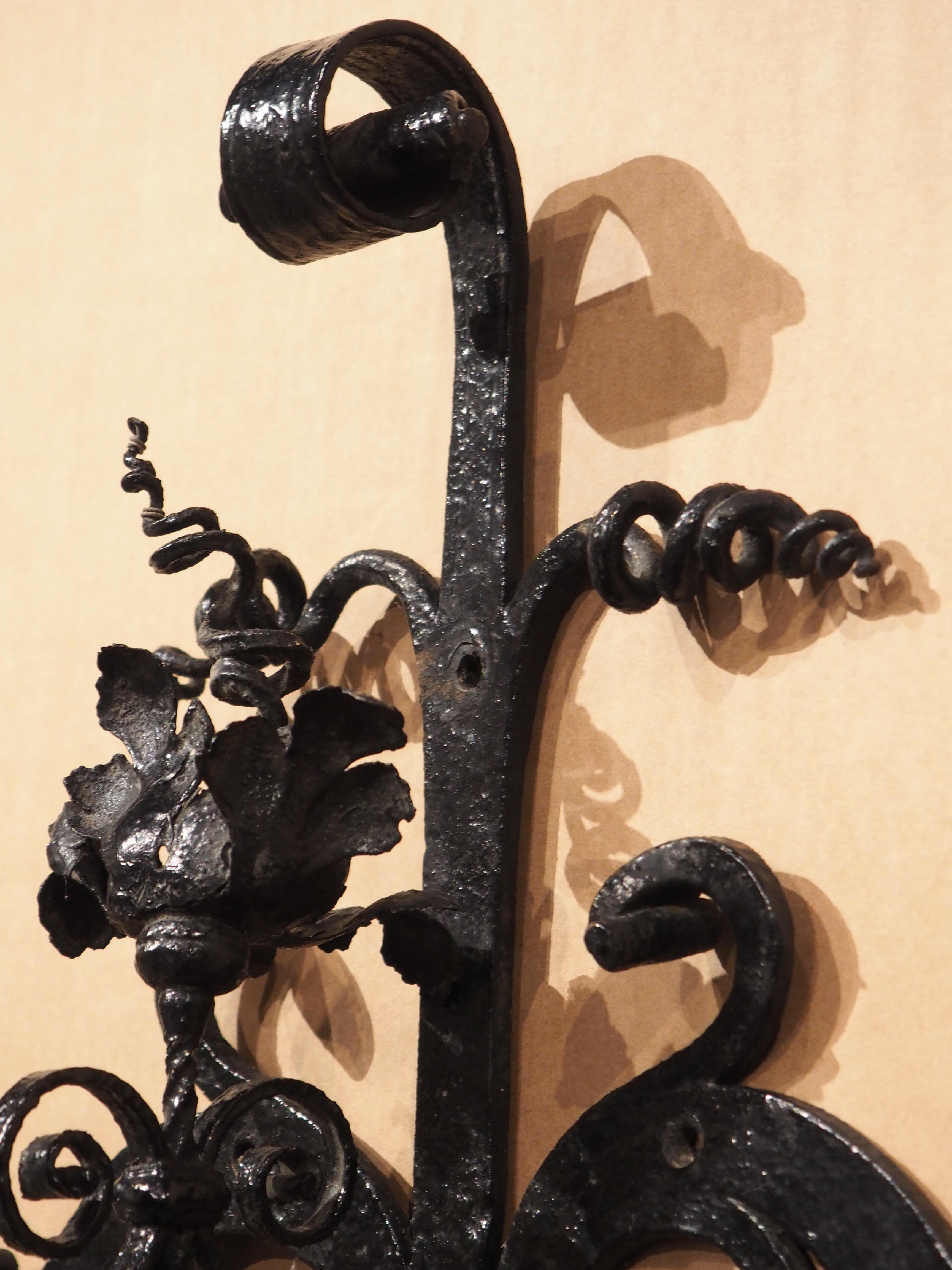 19th Century Hand Wrought and Painted Iron Wall Bell from France 2