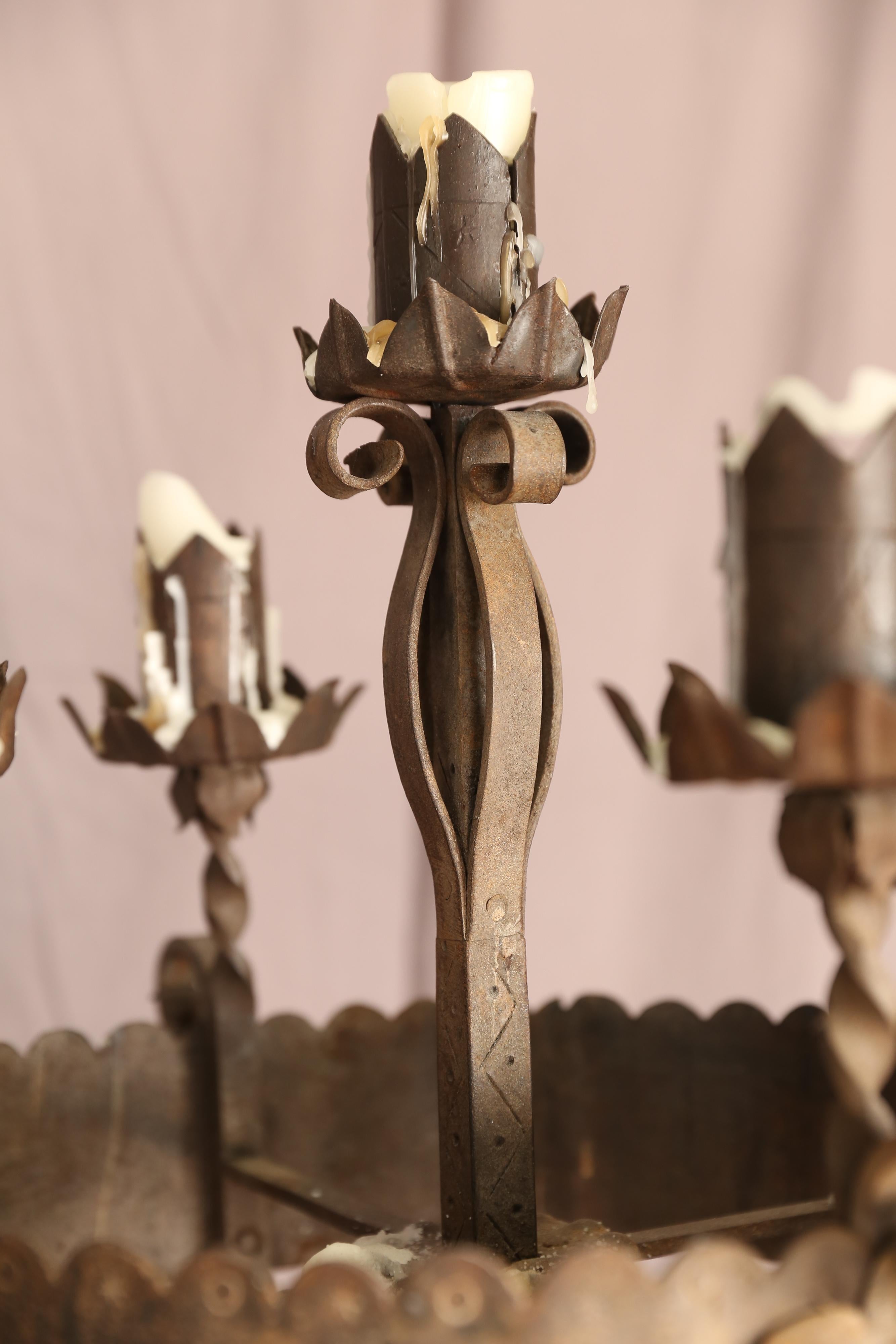 French 19th Century Hand-Wrought Iron Candlestick