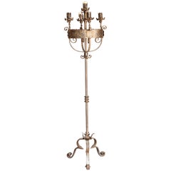 19th Century Hand-Wrought Iron Candlestick