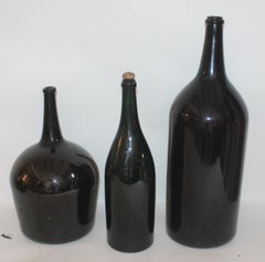 19th Century Handblown Bottles Collection of Three
