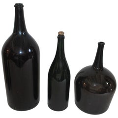 19th Century Handblown Bottles Collection of Three