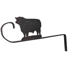 19th Century Handcrafted Iron Cattle Trade Sign