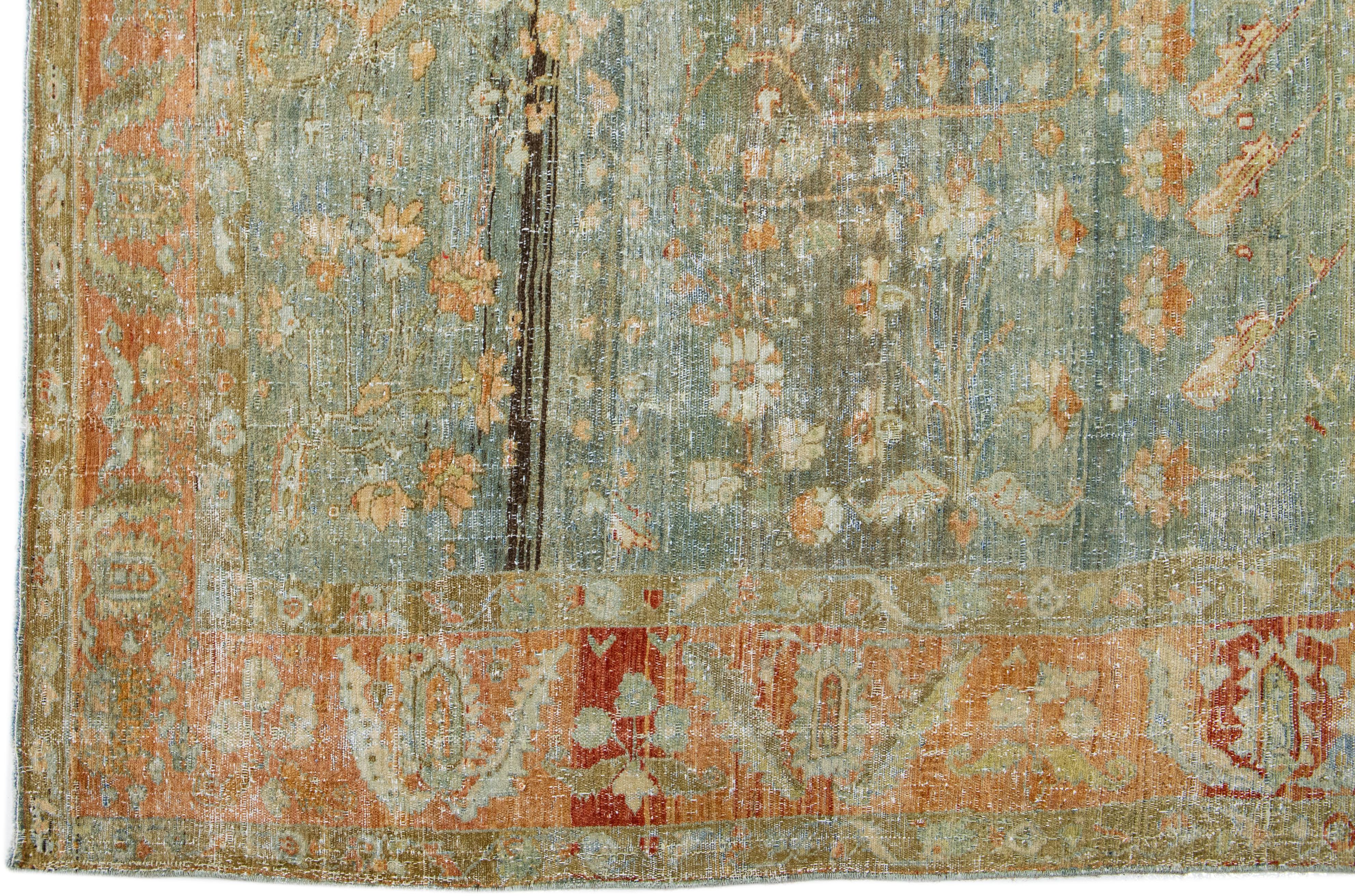 Fin du XIXe siècle Tapis persan ancien en laine Malayer du 19ème siècle, fait à la main, entièrement en bleu en vente