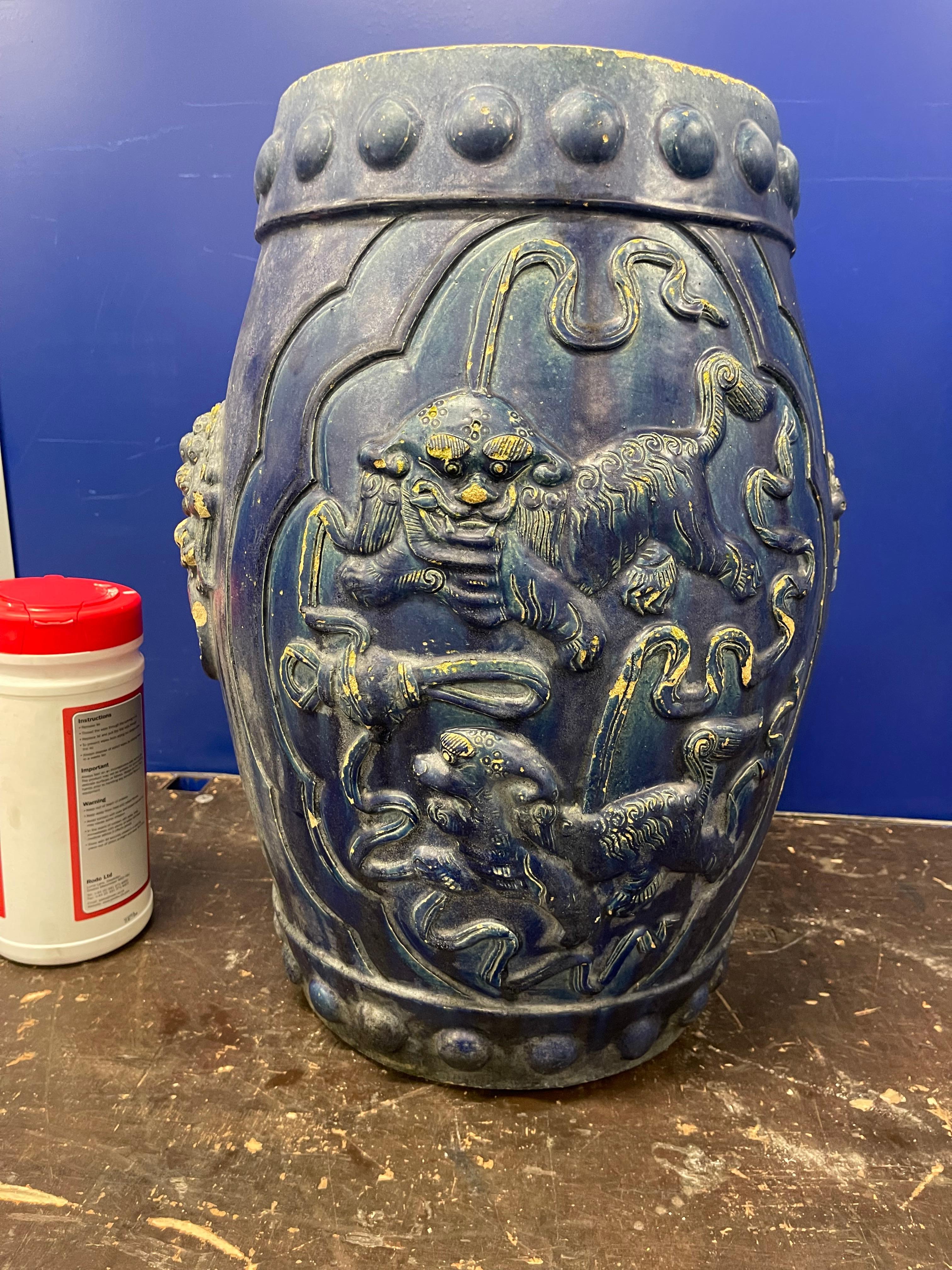 20th Century Handmade Chinese Ceramic Stool For Sale