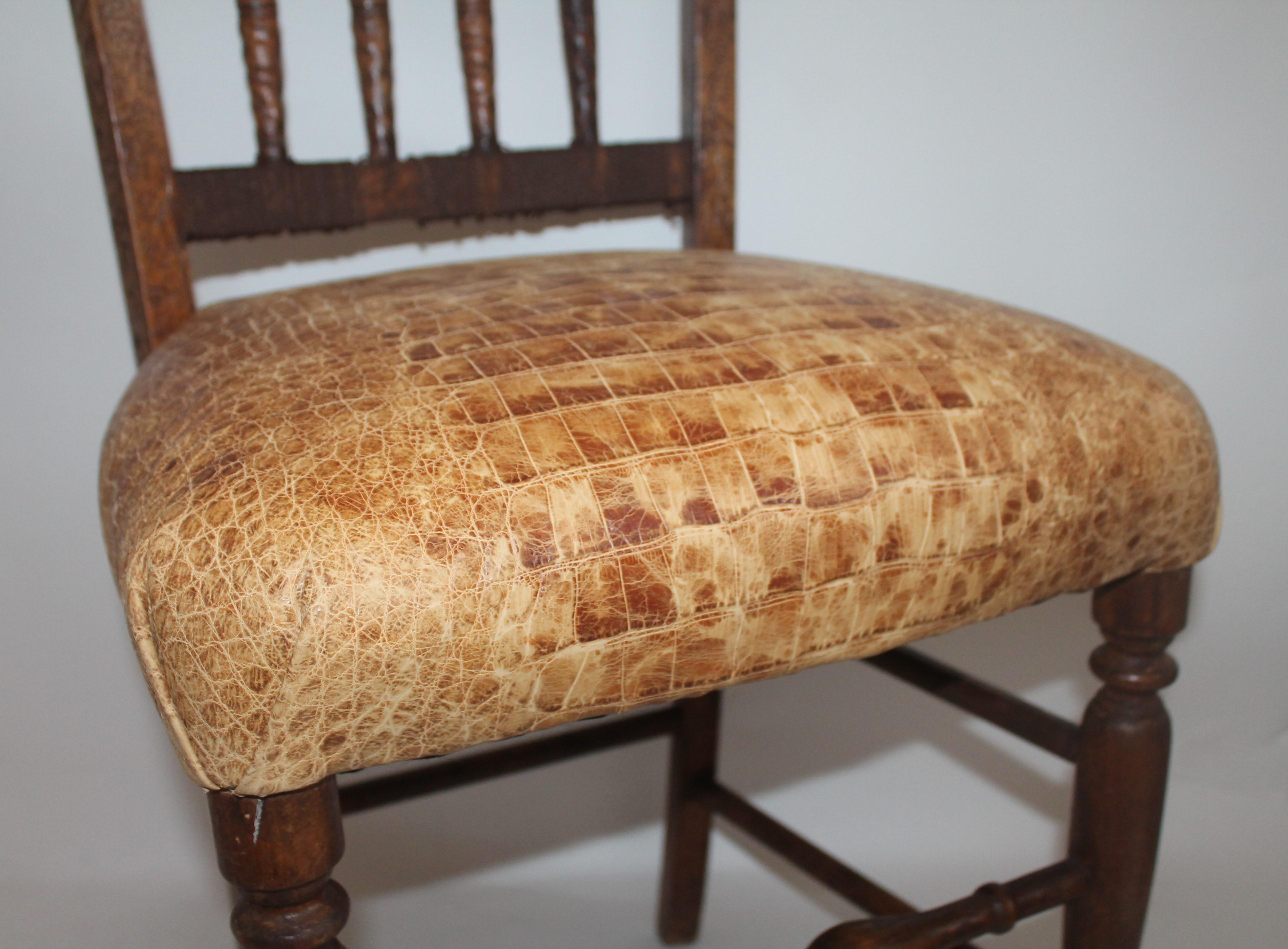 Wood 19th Century Handmade English Chess Carved Chair For Sale