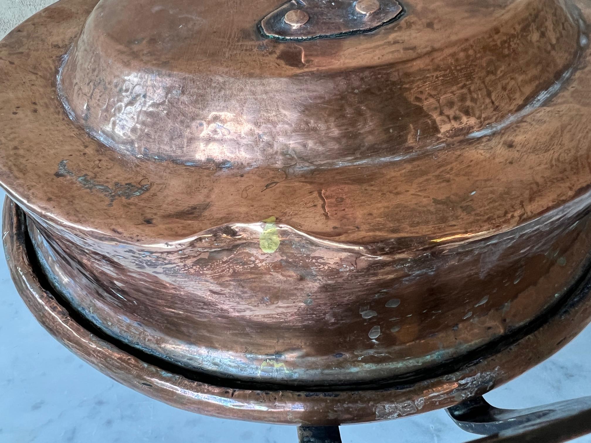 19th Century Handmade French Copper Pot and Lid 10