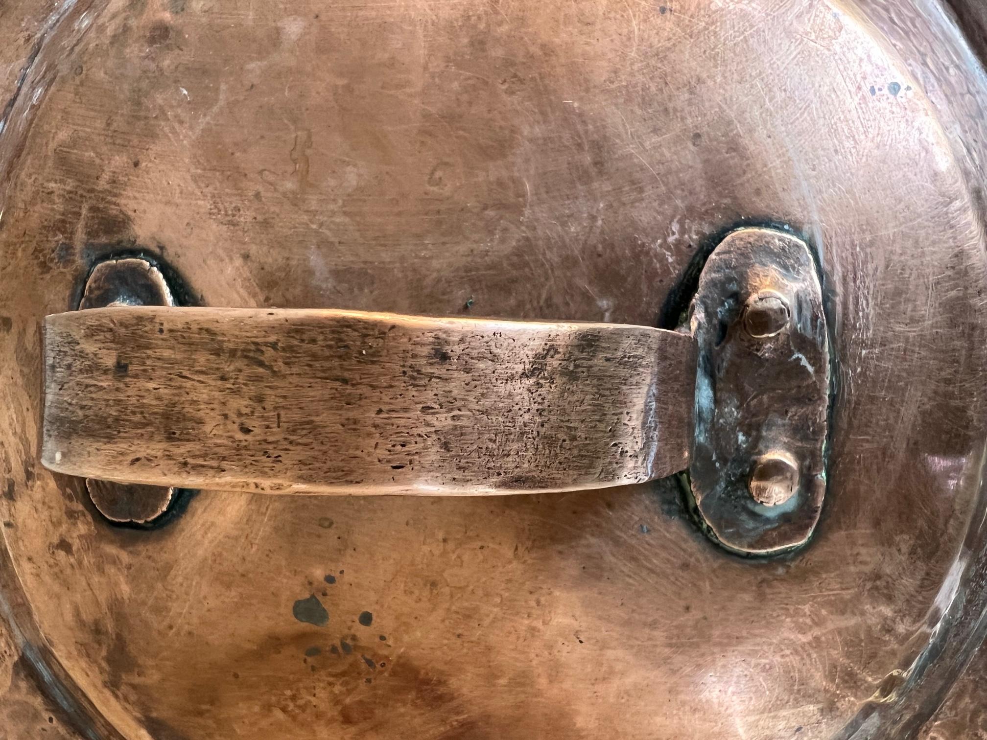 19th Century Handmade French Copper Pot and Lid 3
