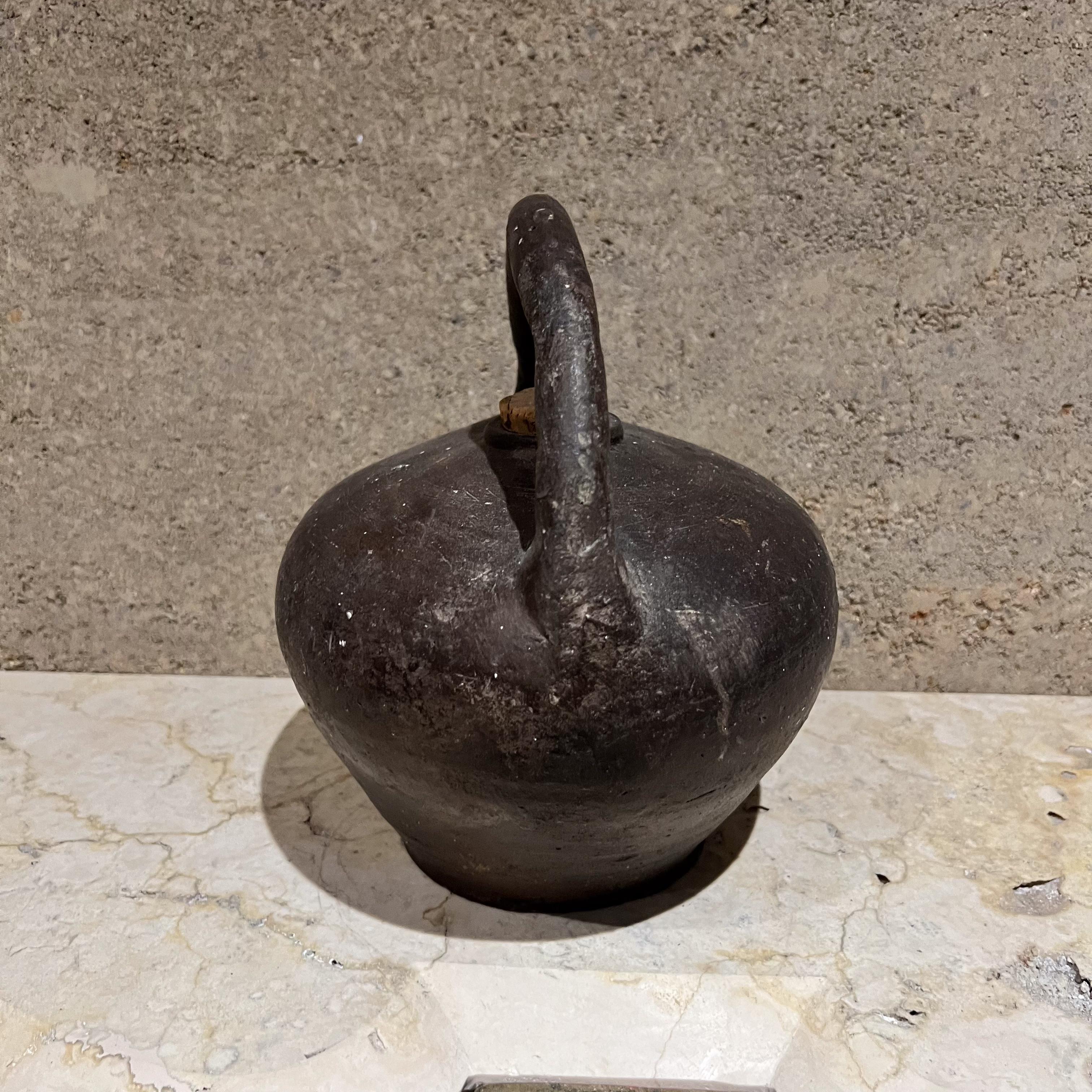 19th Century French Pottery Handmade Antique Jug Vessel In Fair Condition For Sale In Chula Vista, CA