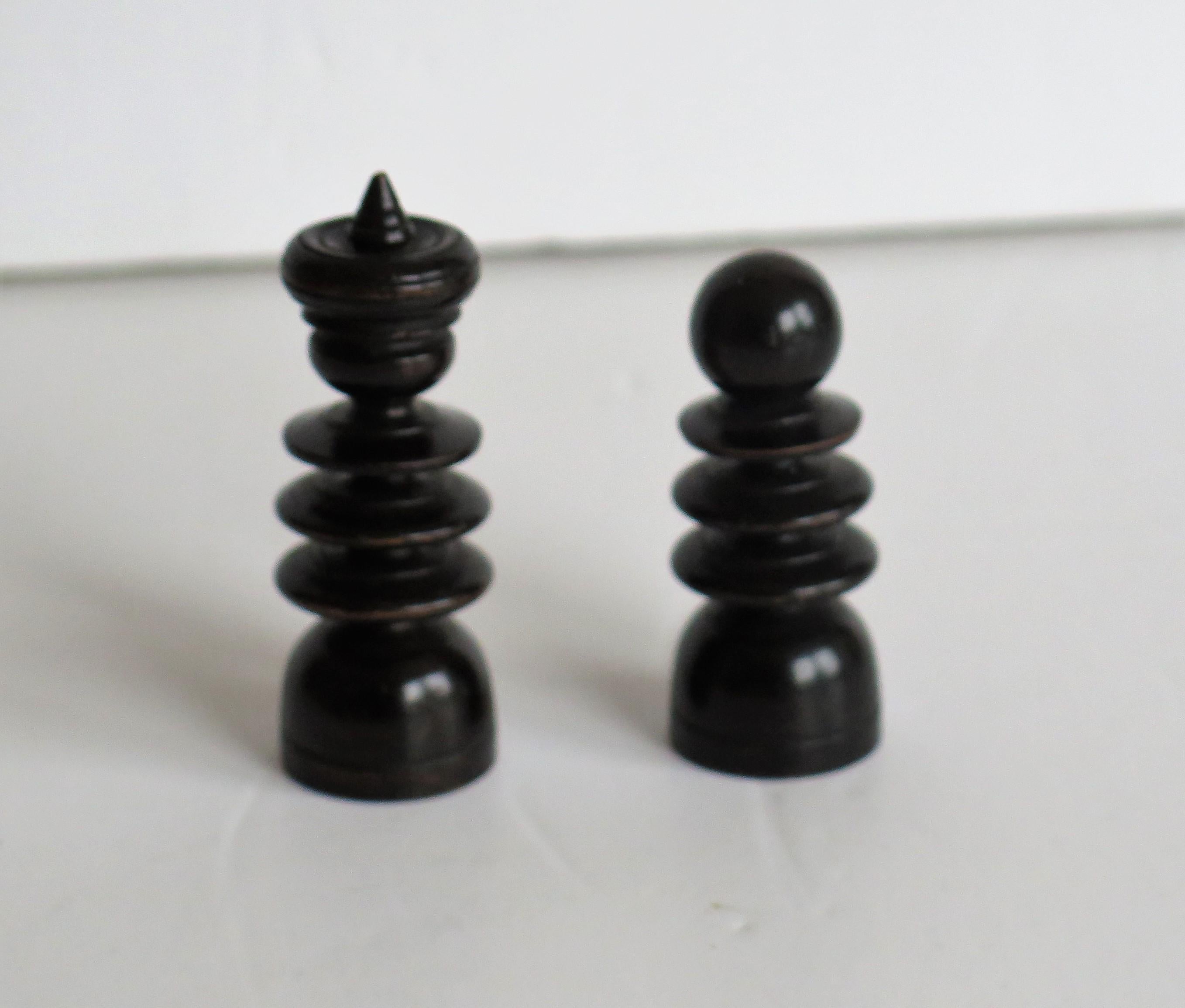 19th Century Handmade Hardwood Chess Set in St. George or Old English Pattern 1