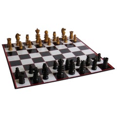 19th Century Handmade Hardwood Chess Set in St. George or Old English Pattern