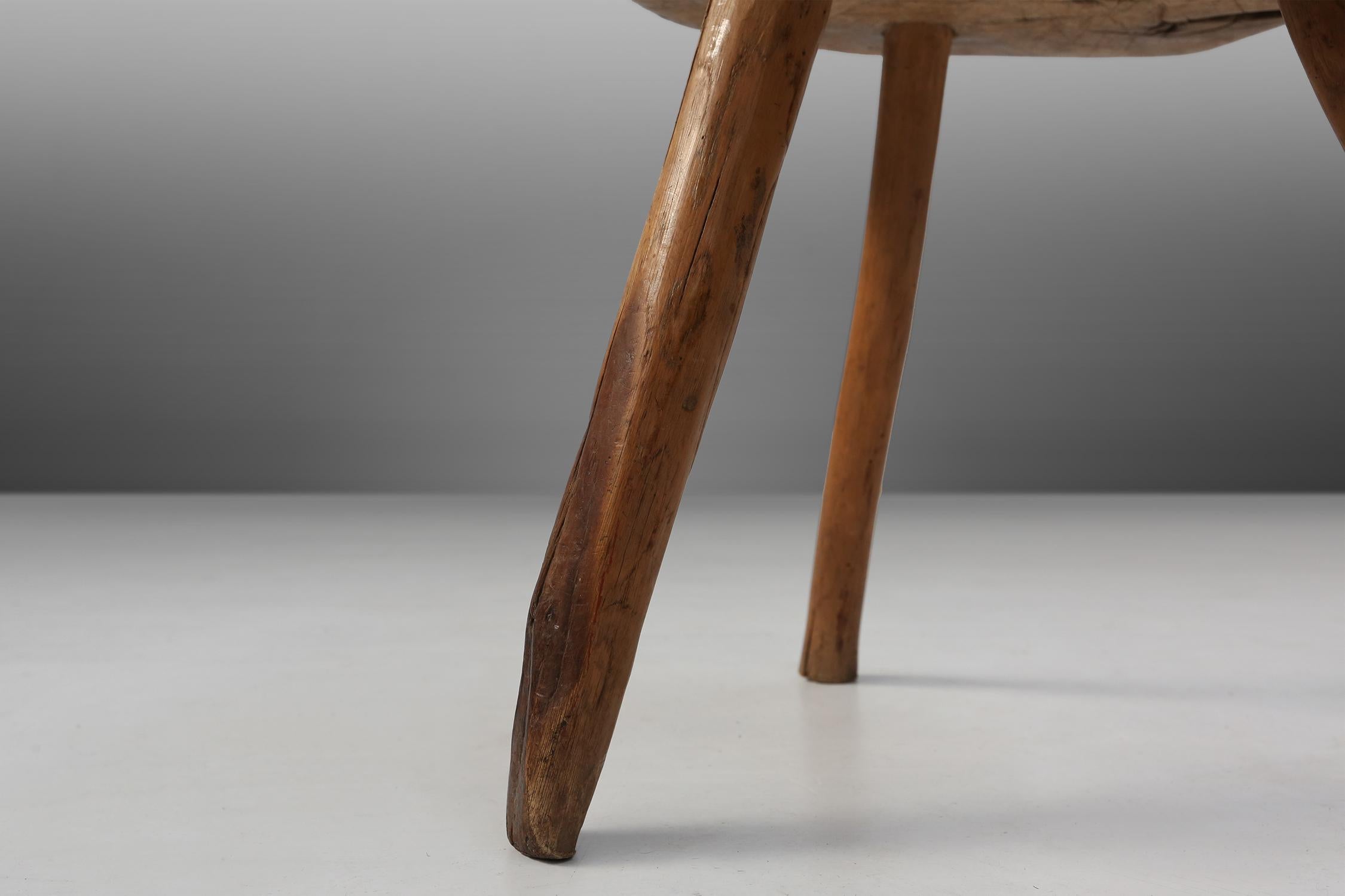19th Century 19th century handmade stool For Sale