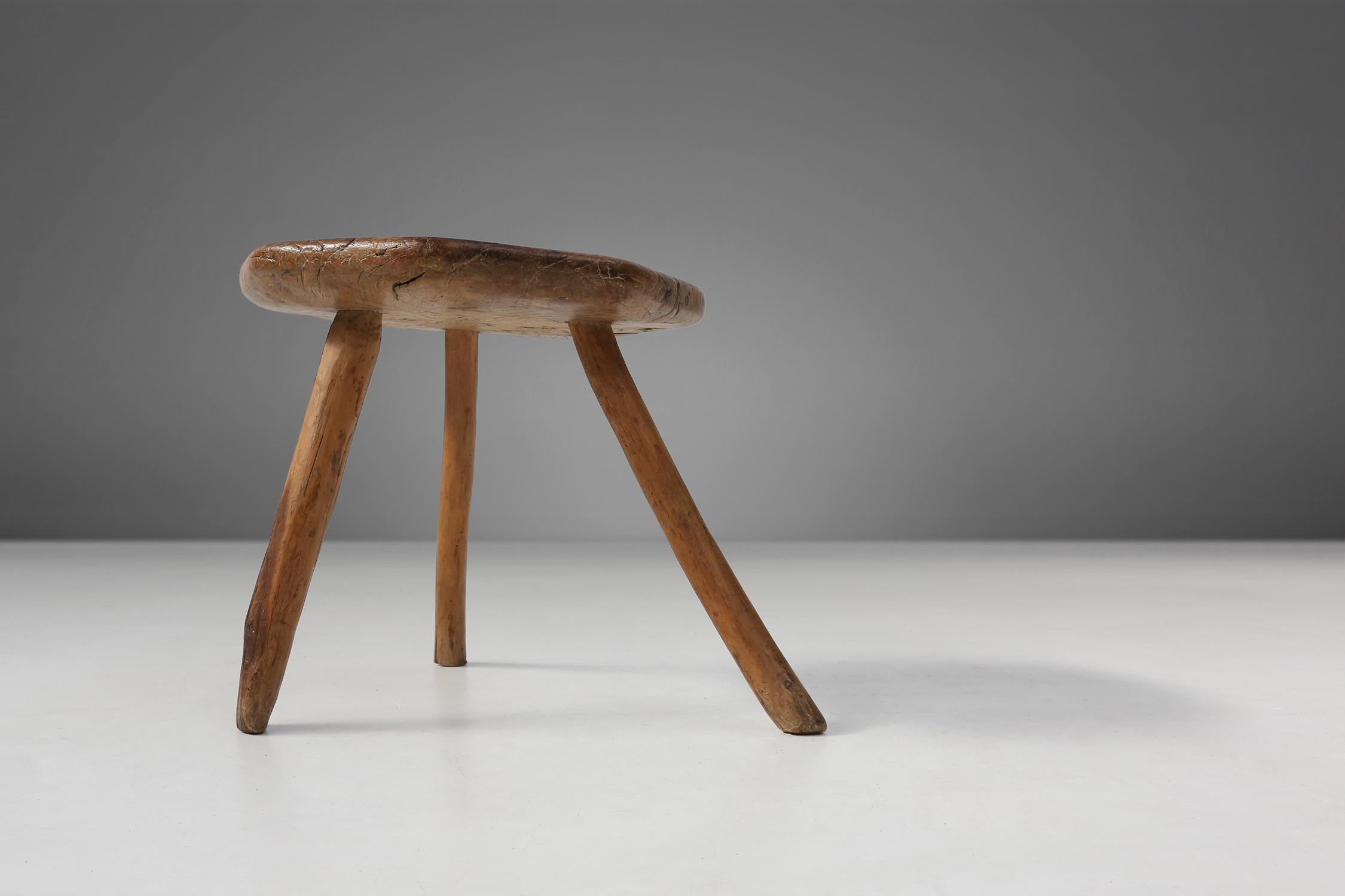 19th century handmade stool For Sale 1