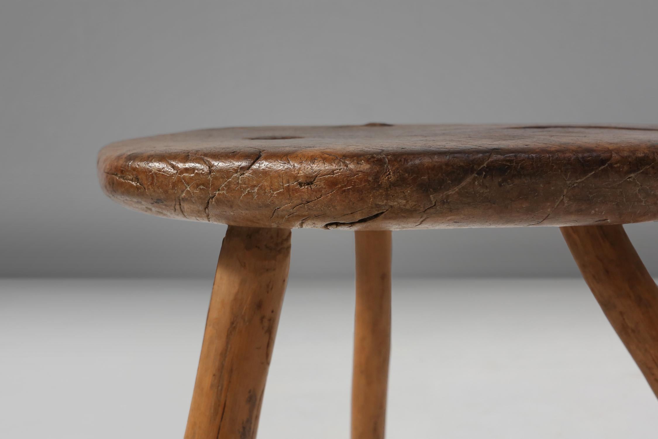 19th century handmade stool For Sale 2
