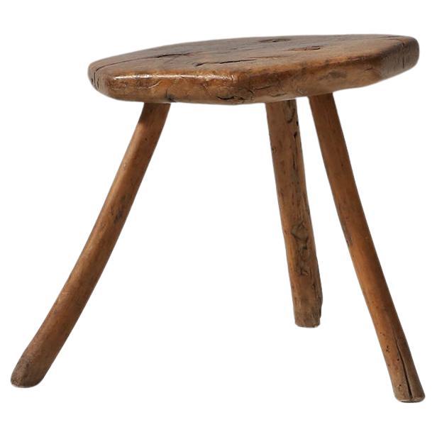 19th century handmade stool For Sale