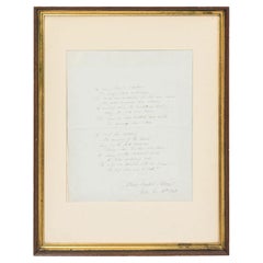 19th Century Handwritten Framed Poem