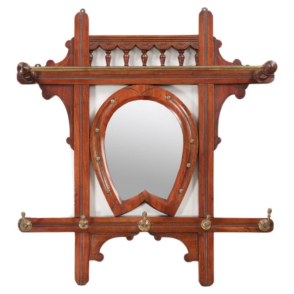 19th Century Hanging Hall Rack