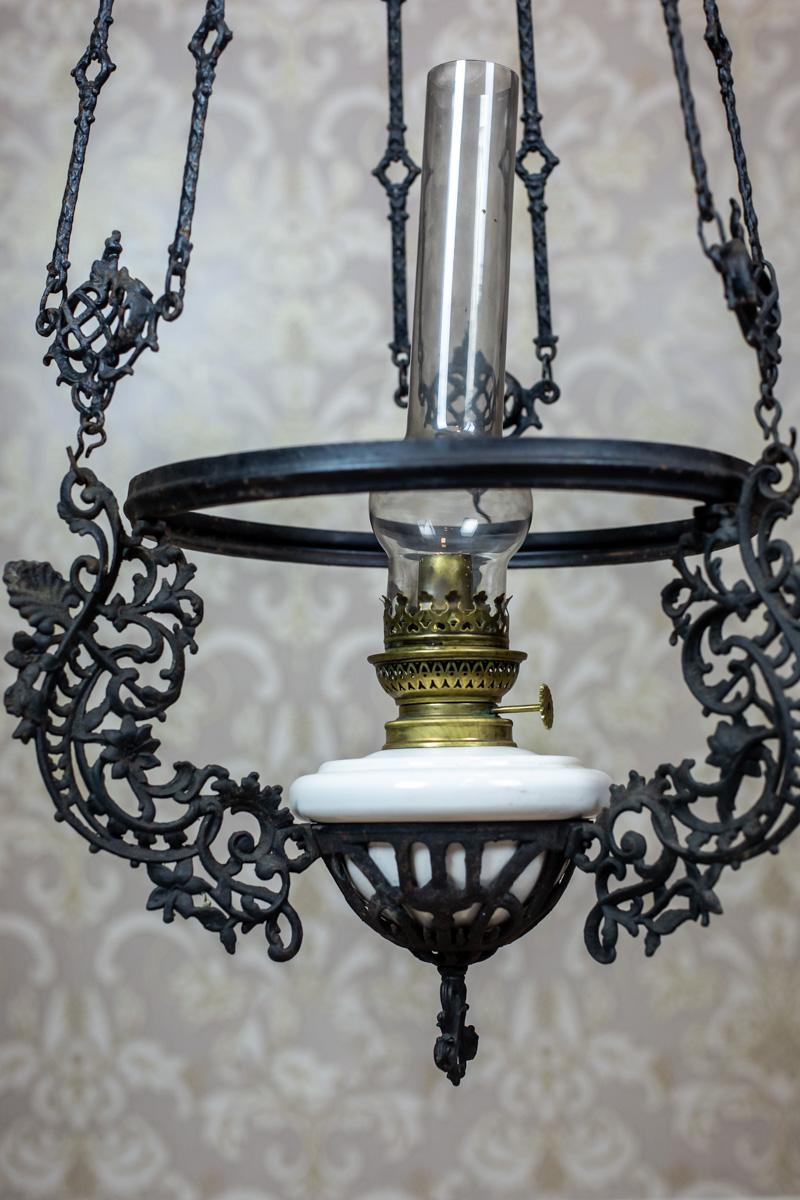19th Century Hanging Kerosene Lamp 6