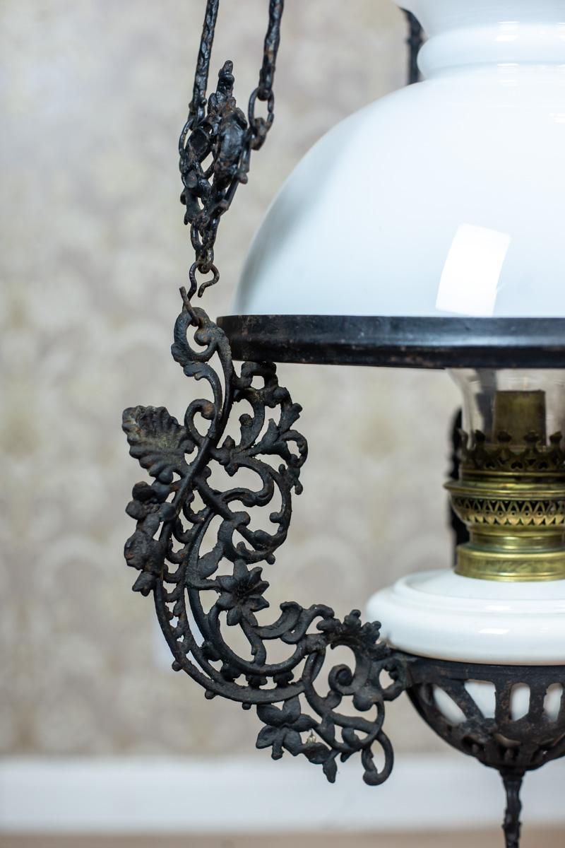 19th Century Hanging Kerosene Lamp 2