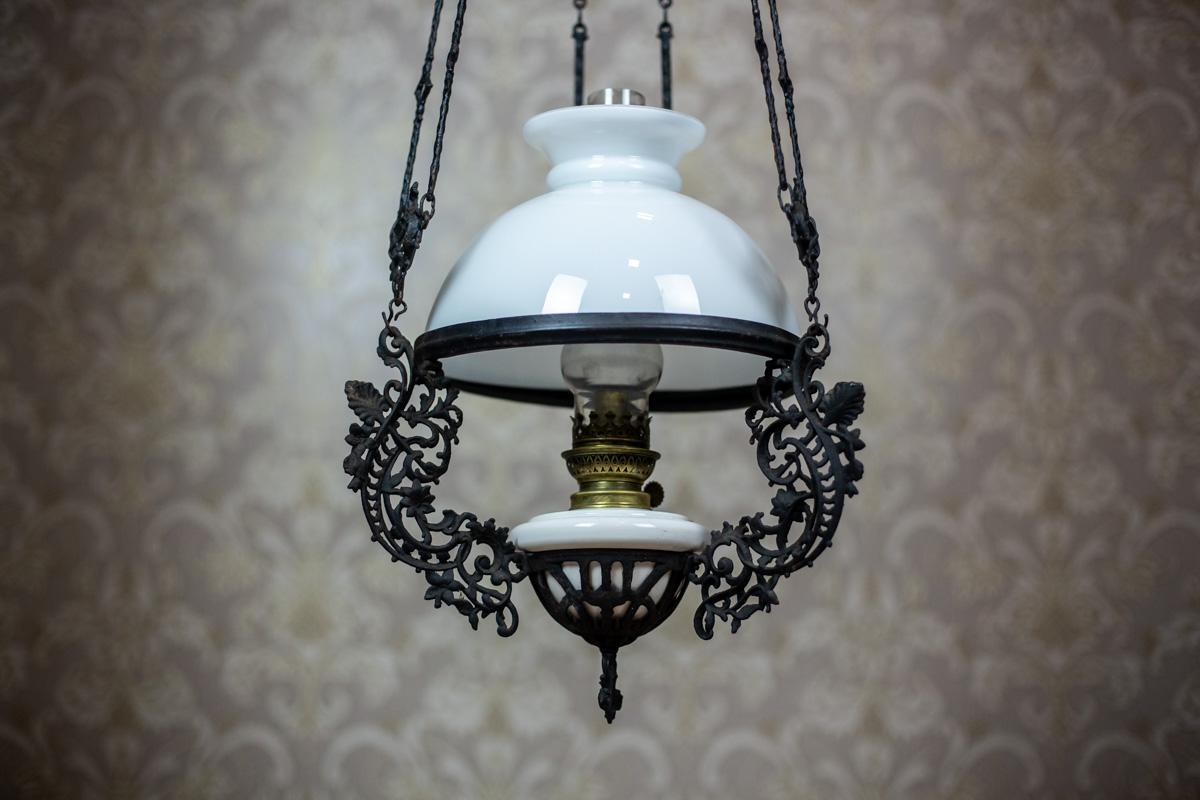 19th Century Hanging Kerosene Lamp 3