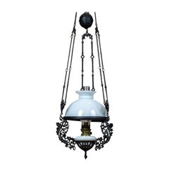 19th Century Hanging Kerosene Lamp
