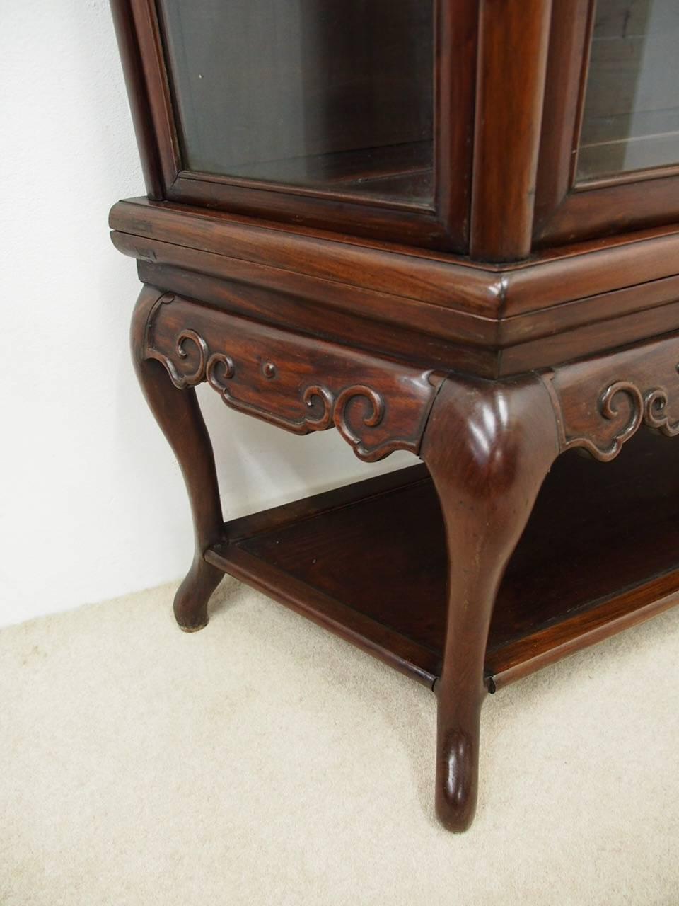 19th Century Hardwood Display Cabinet For Sale 2