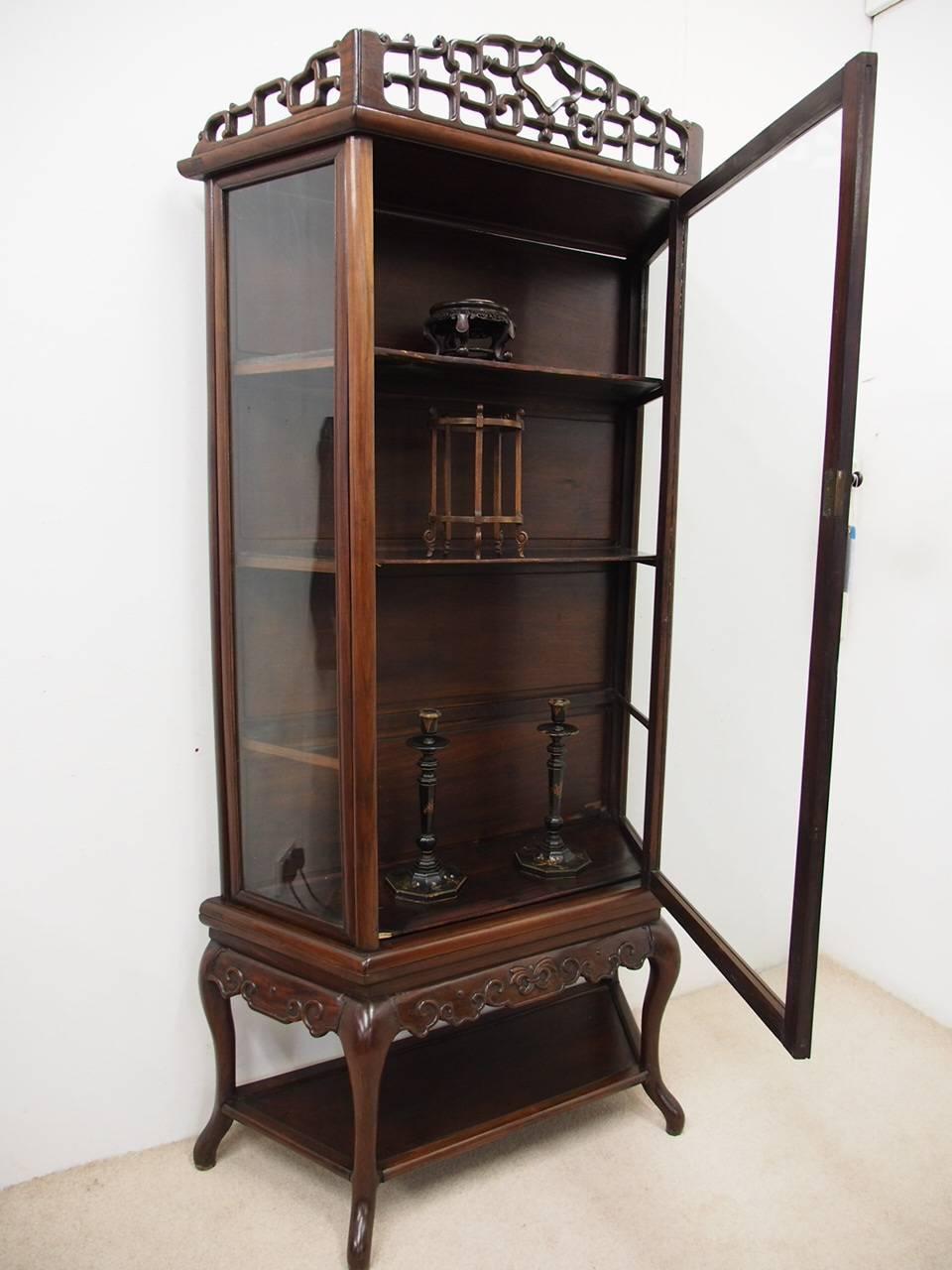19th Century Hardwood Display Cabinet For Sale 4