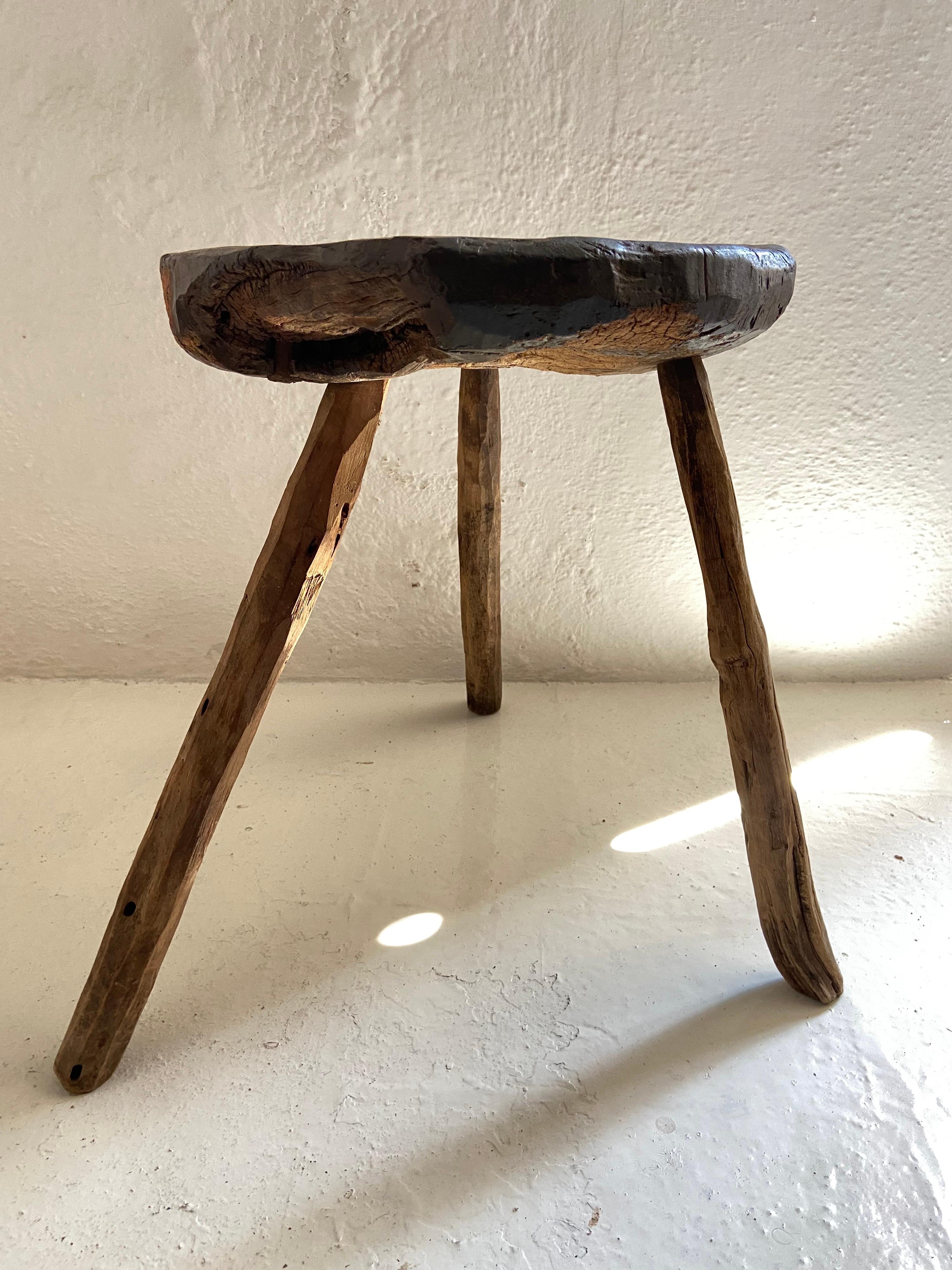 19th Century Hardwood Stool from Mexico For Sale 4