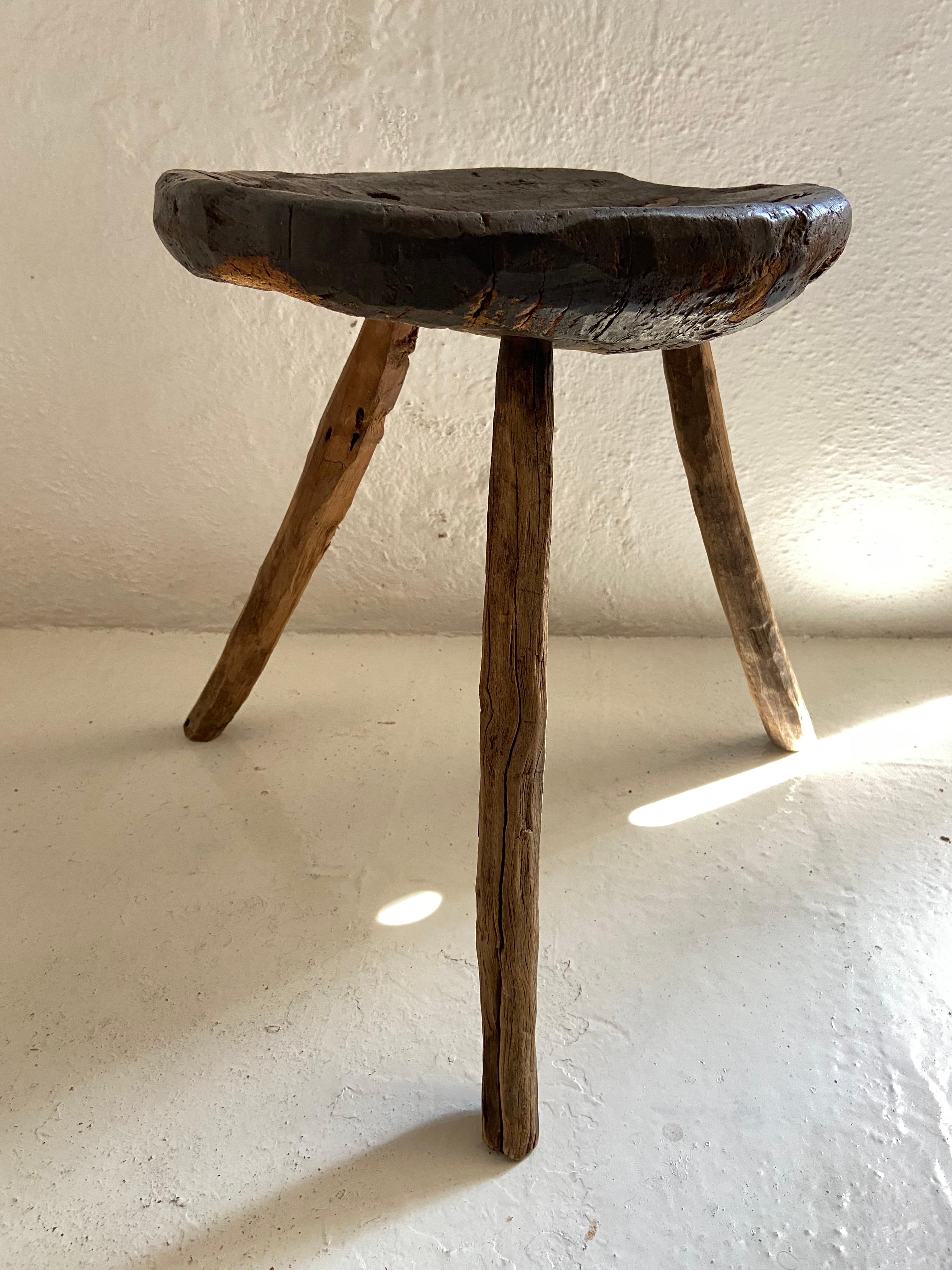 19th Century Hardwood Stool from Mexico For Sale 7