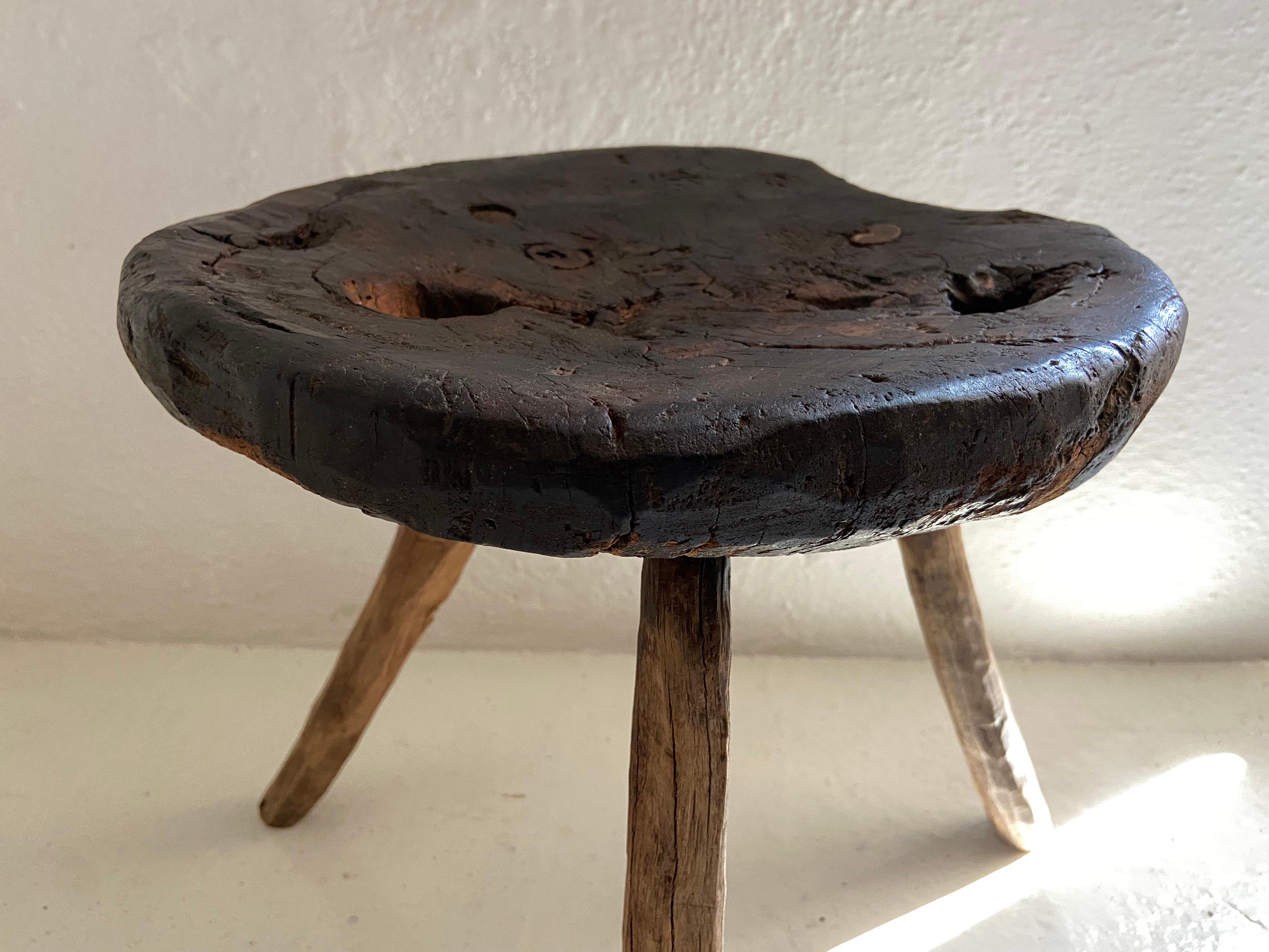 19th Century Hardwood Stool from Mexico For Sale 8