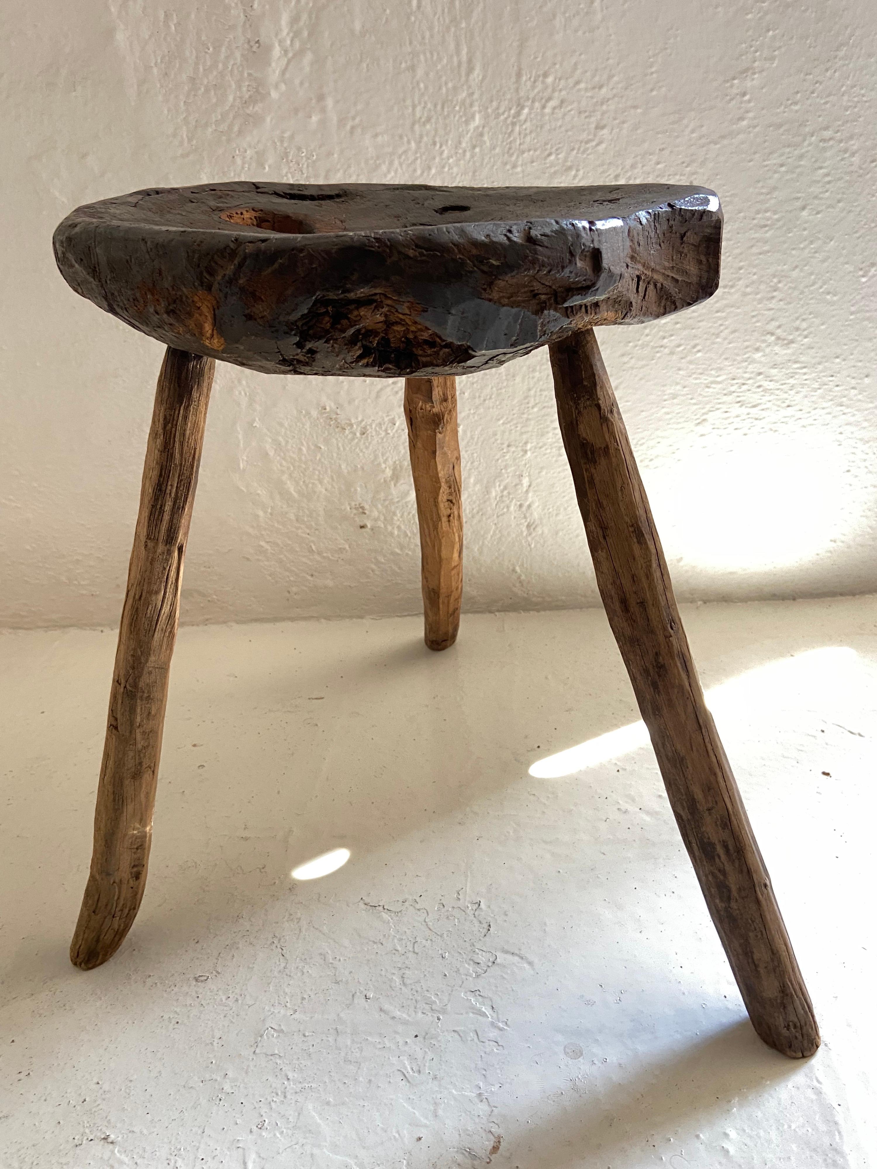 19th Century Hardwood Stool from Mexico For Sale 10
