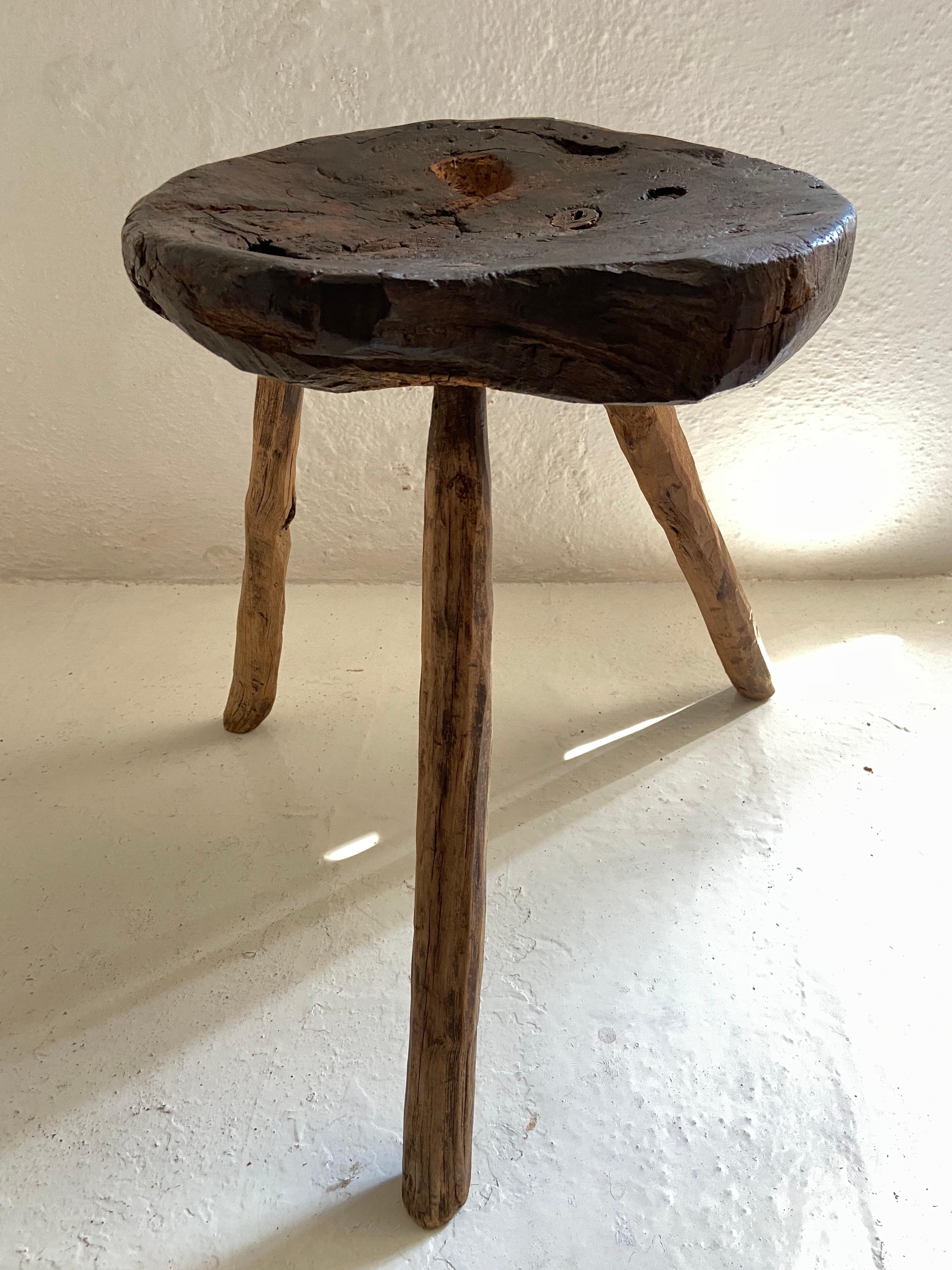 19th Century Hardwood Stool from Mexico For Sale 12