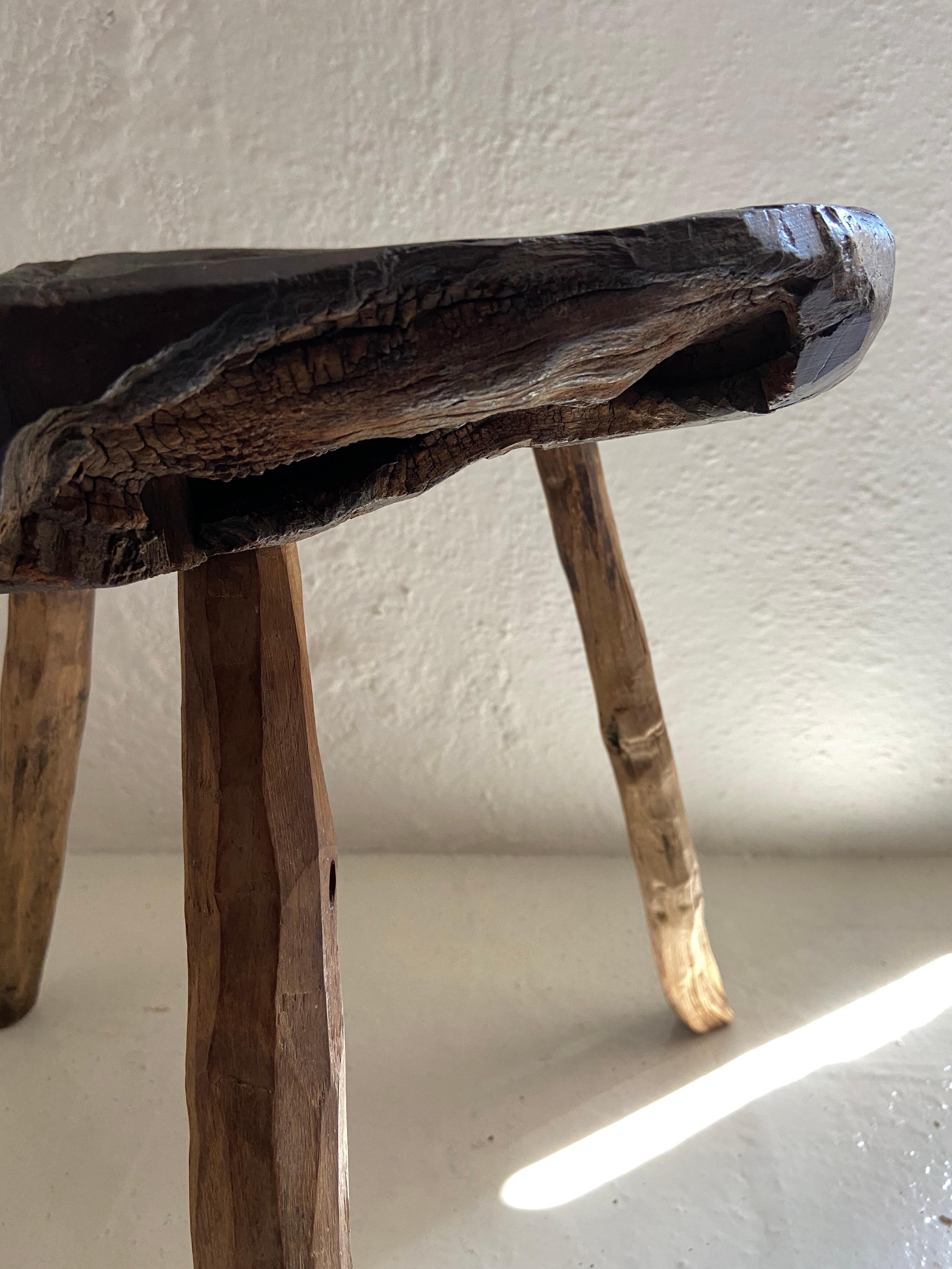 19th Century Hardwood Stool from Mexico For Sale 3