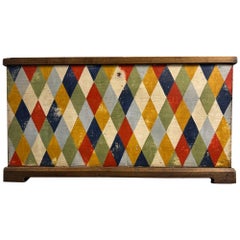 19th Century Harlequin Italian Painted Chest
