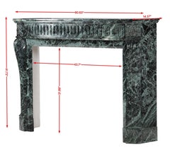 19th Century Haussmannien Green Marble Fireplace Mantel – Louis XVI Paris