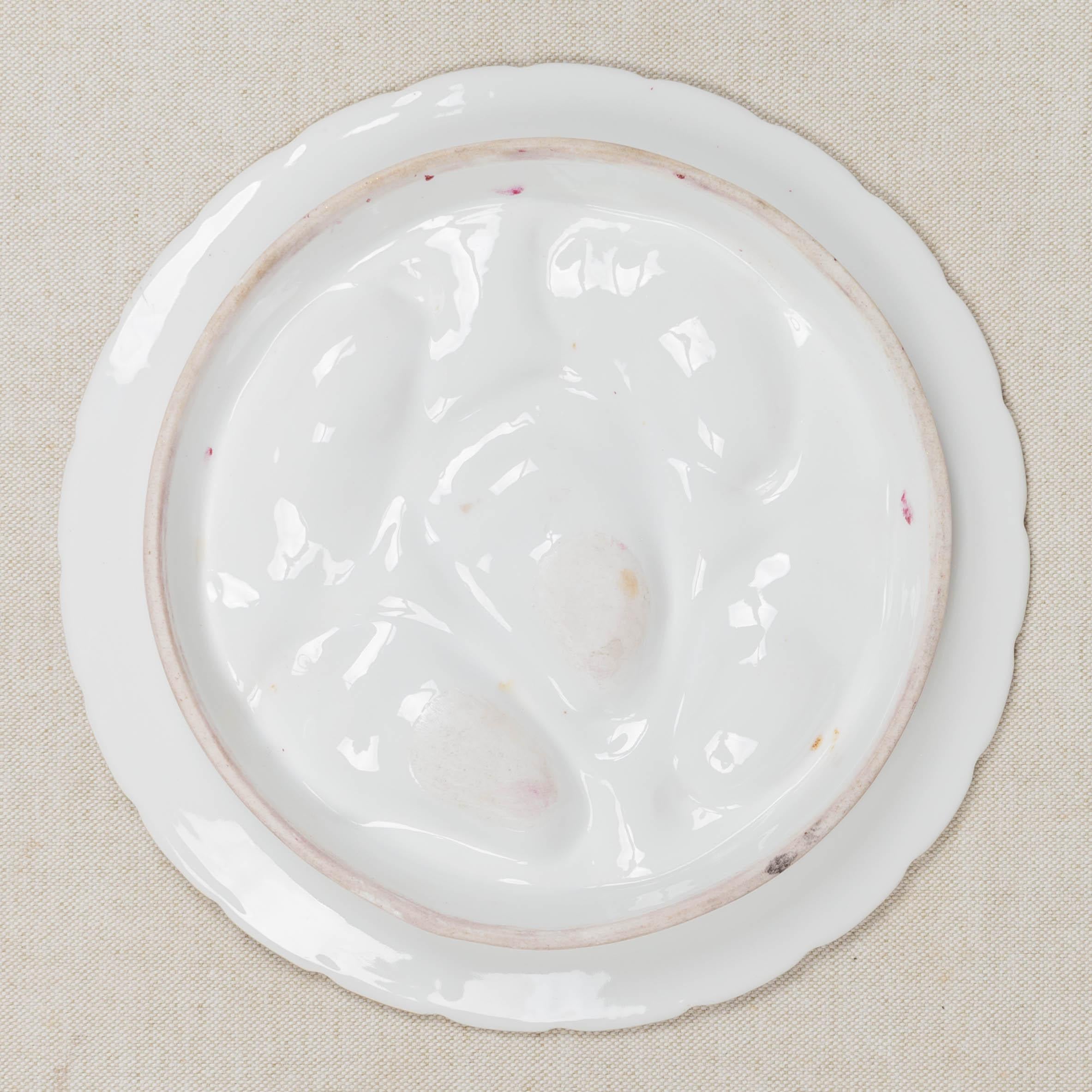 Porcelain 19th Century Haviland Limoges Turkey Oyster Plate For Sale
