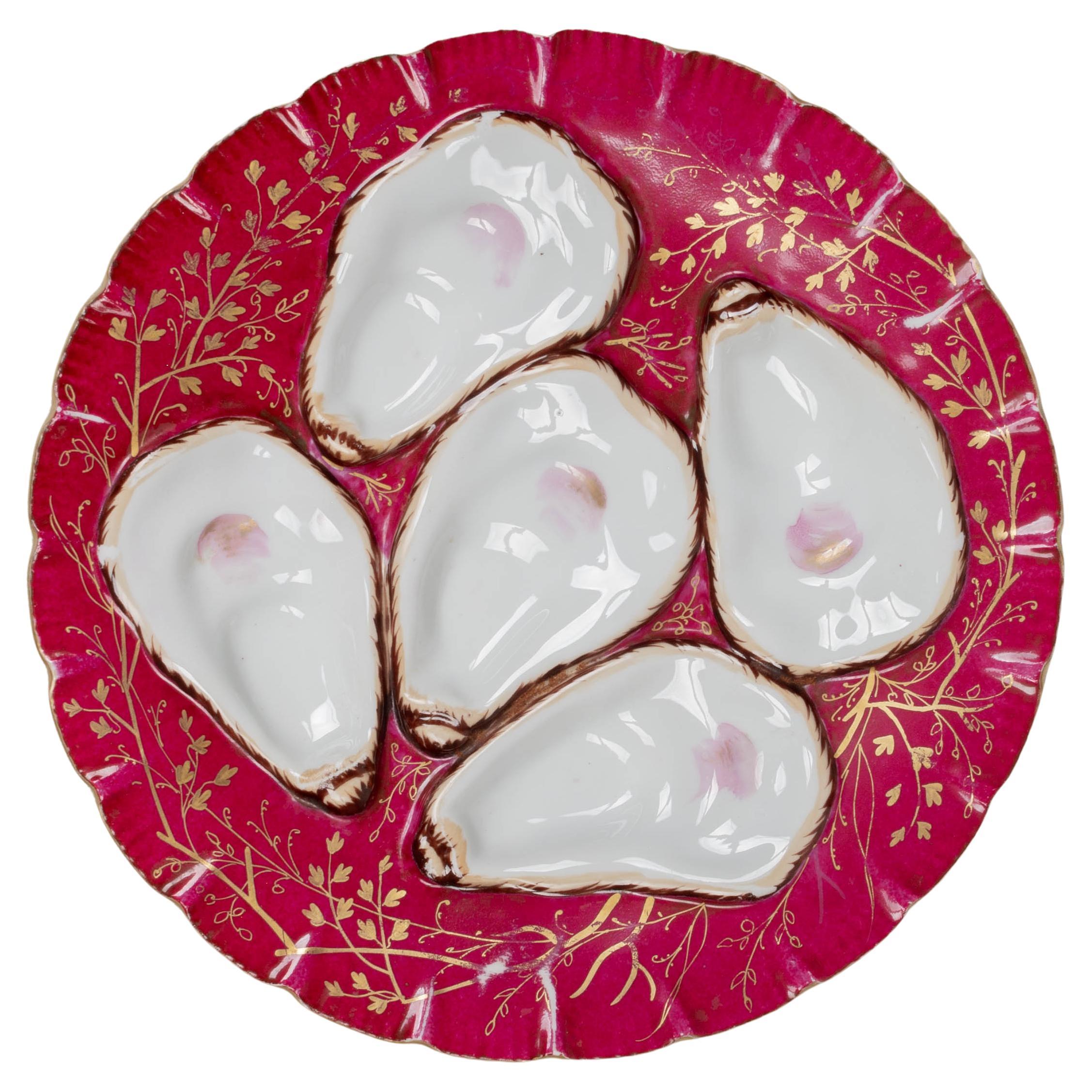 19th Century Haviland Limoges Turkey Oyster Plate