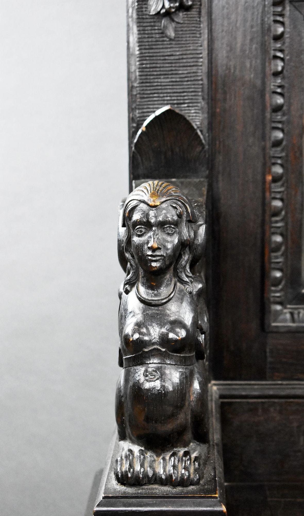 19th Century Heavil Carved Oak Settle For Sale 7