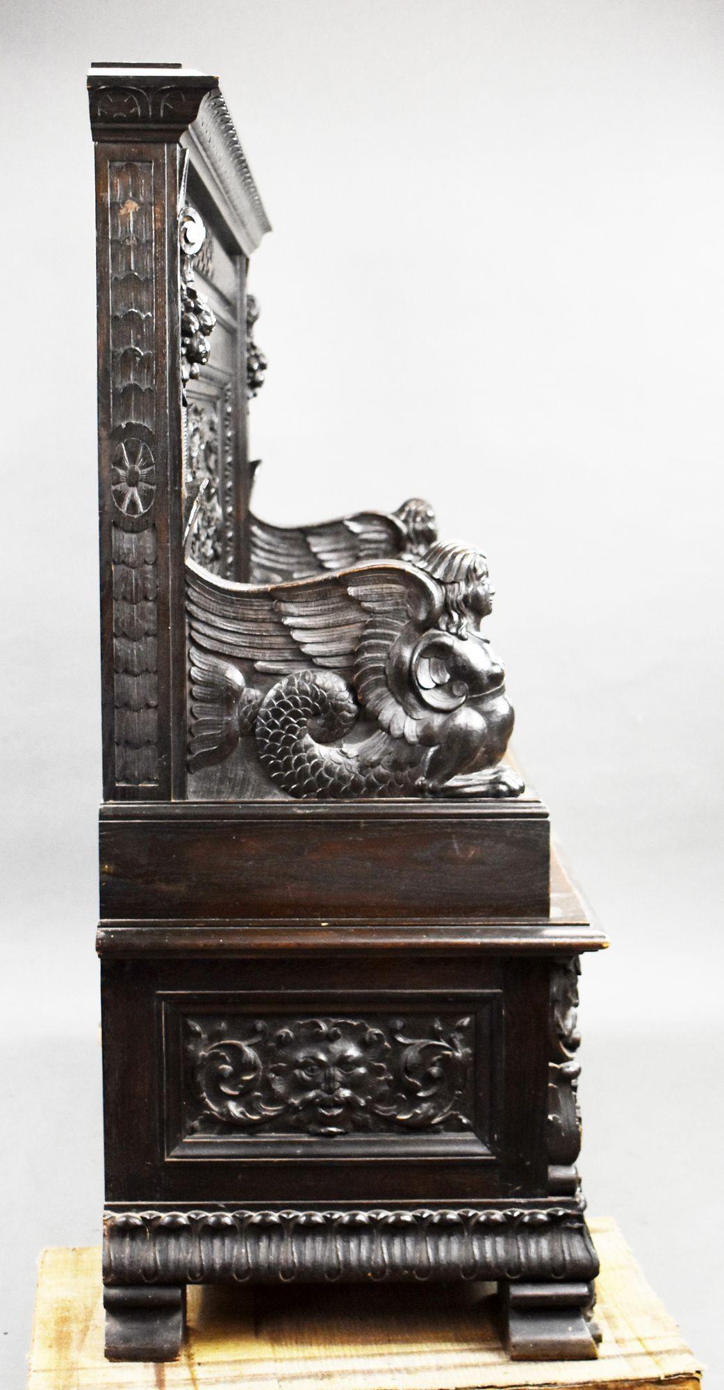 19th Century Heavil Carved Oak Settle For Sale 1