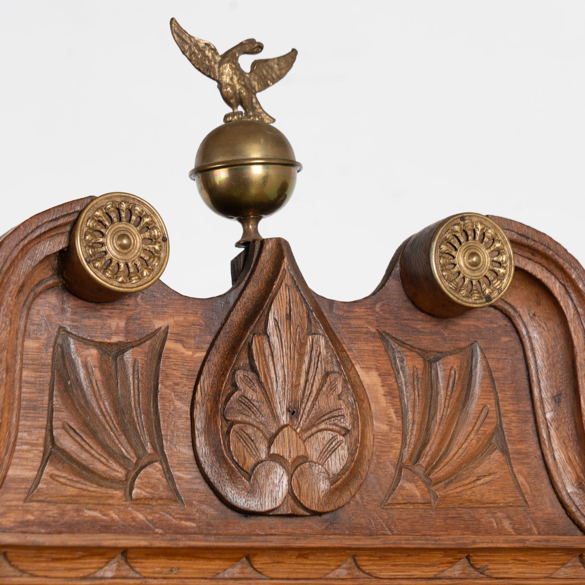 19th Century Heavily Carved English Oak Grandfather Clock For Sale 8