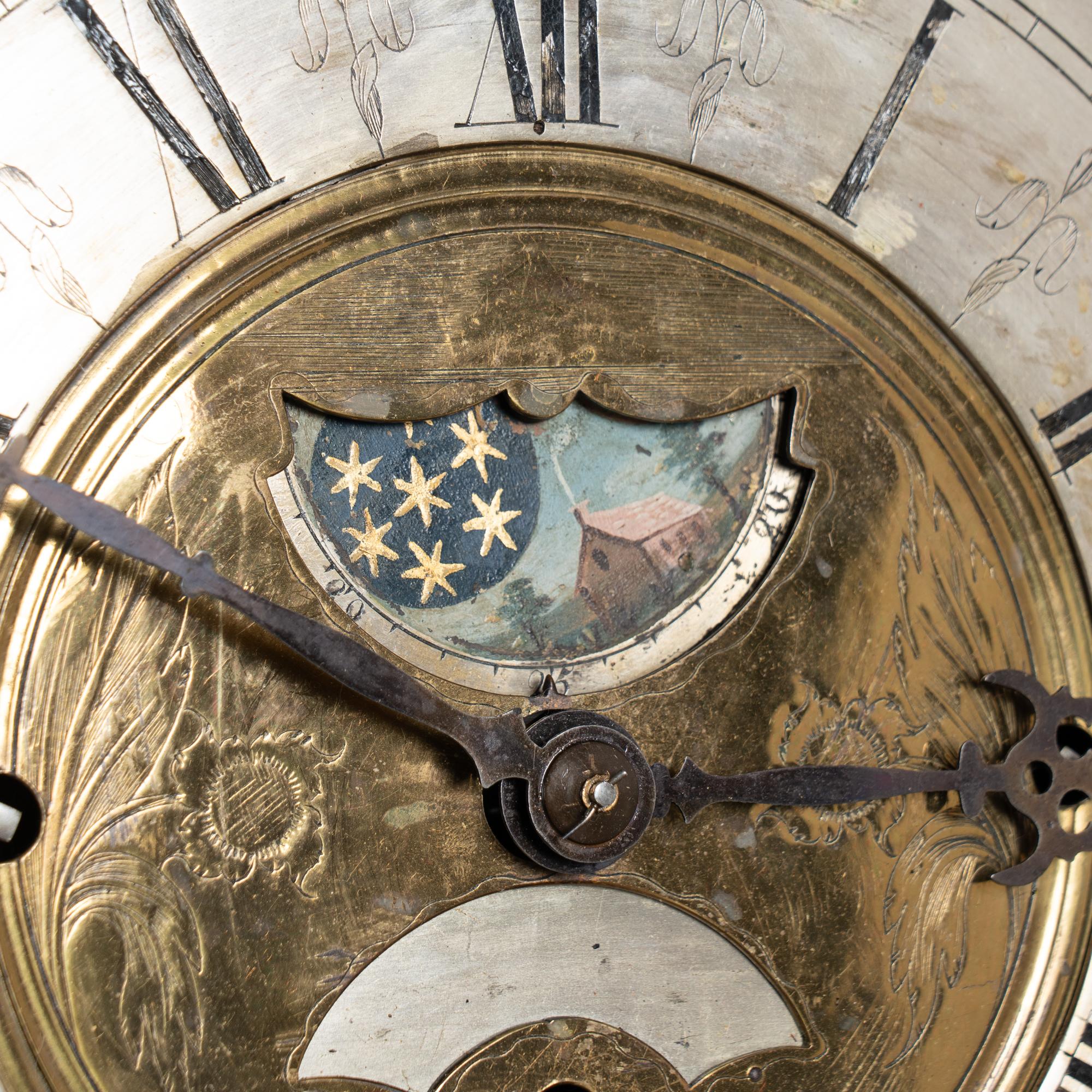 19th Century Heavily Carved English Oak Grandfather Clock For Sale 10