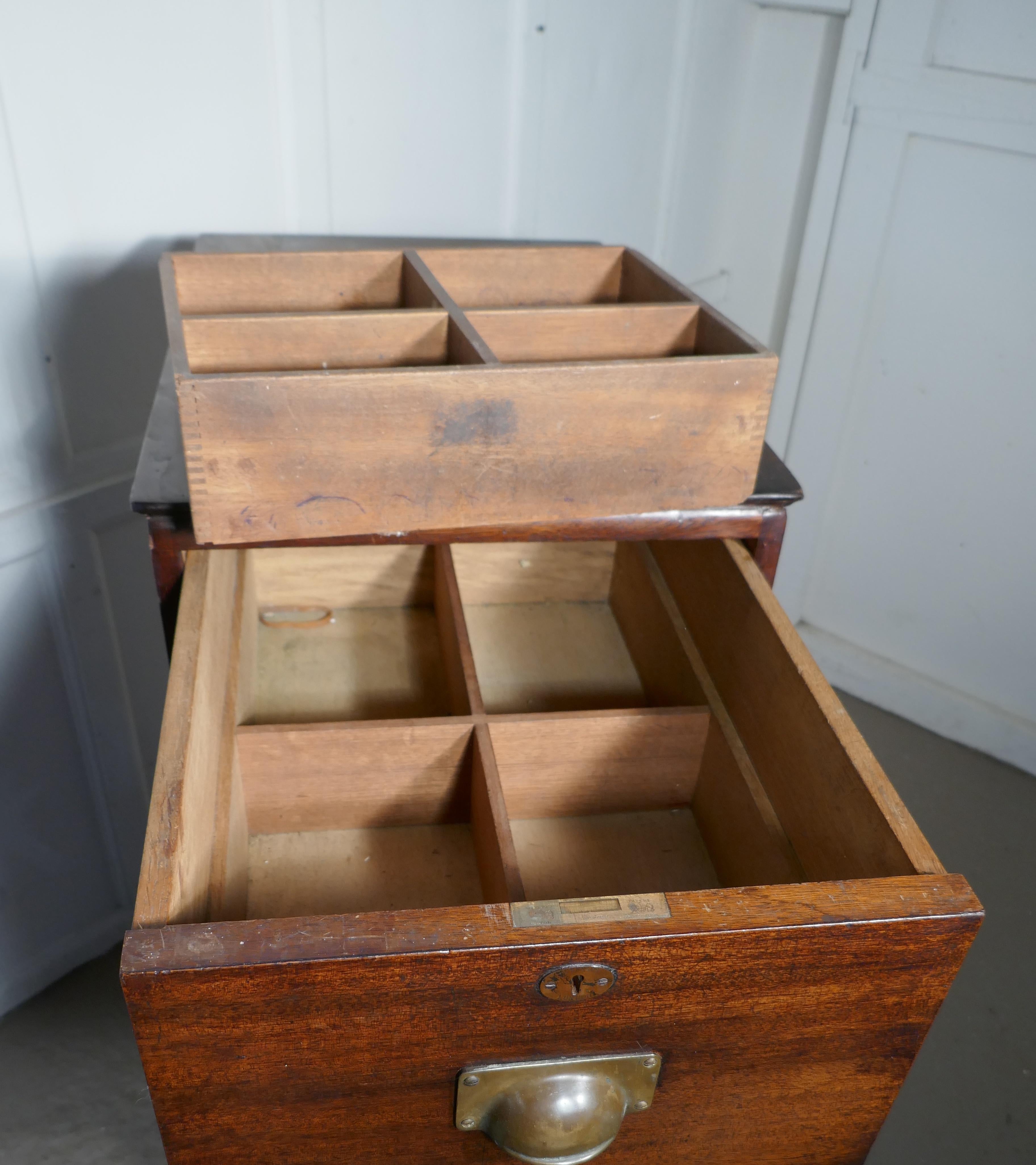 19th Century Heavy Banker’s Drawers and Safe Cupboard Pedestal, Strong Cupboard  For Sale 3
