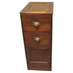 19th Century Heavy Banker’s Drawers and Safe Cupboard Pedestal, Strong Cupboard